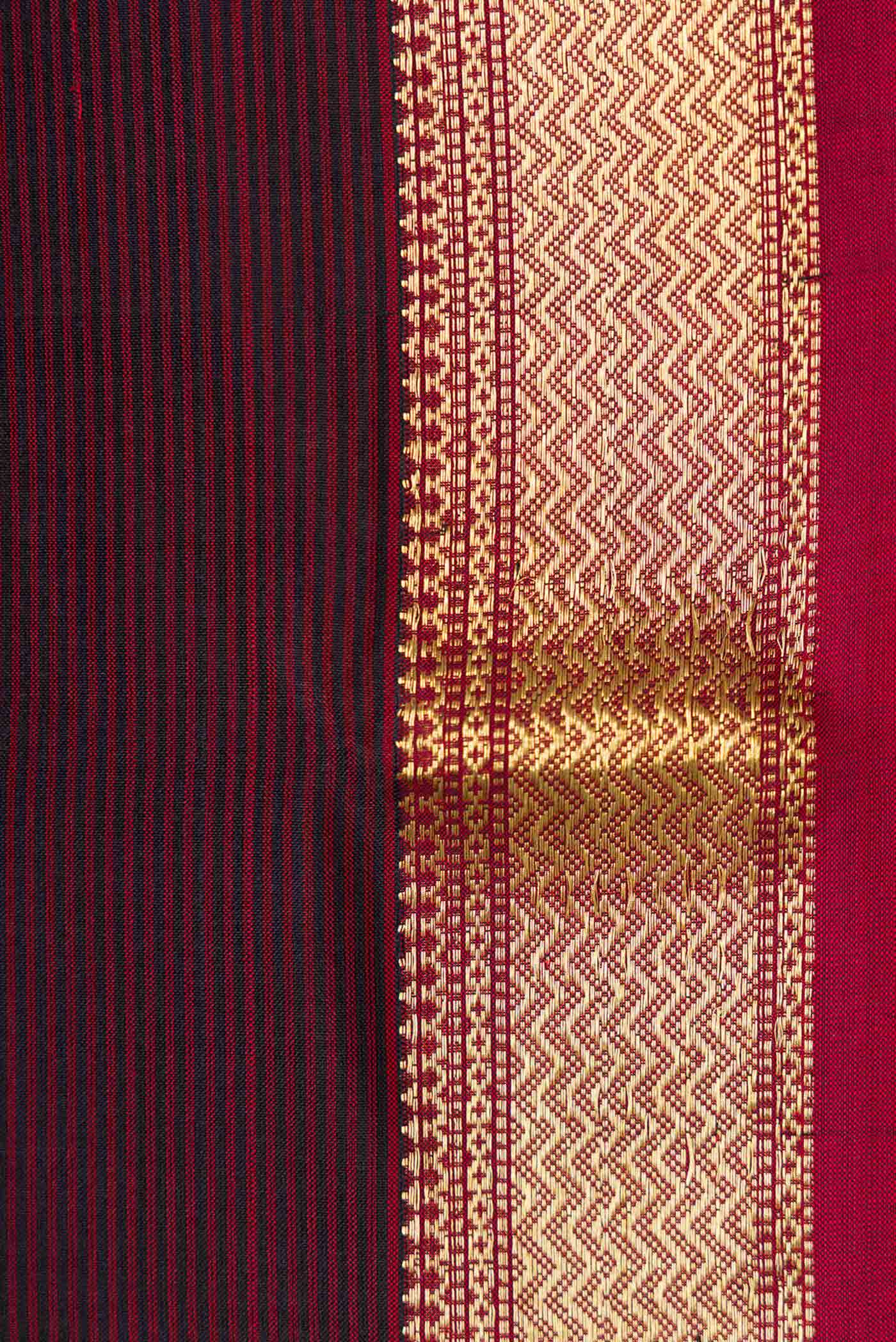 Brown Dual Tone Maheshwari Silk Saree - Image 3