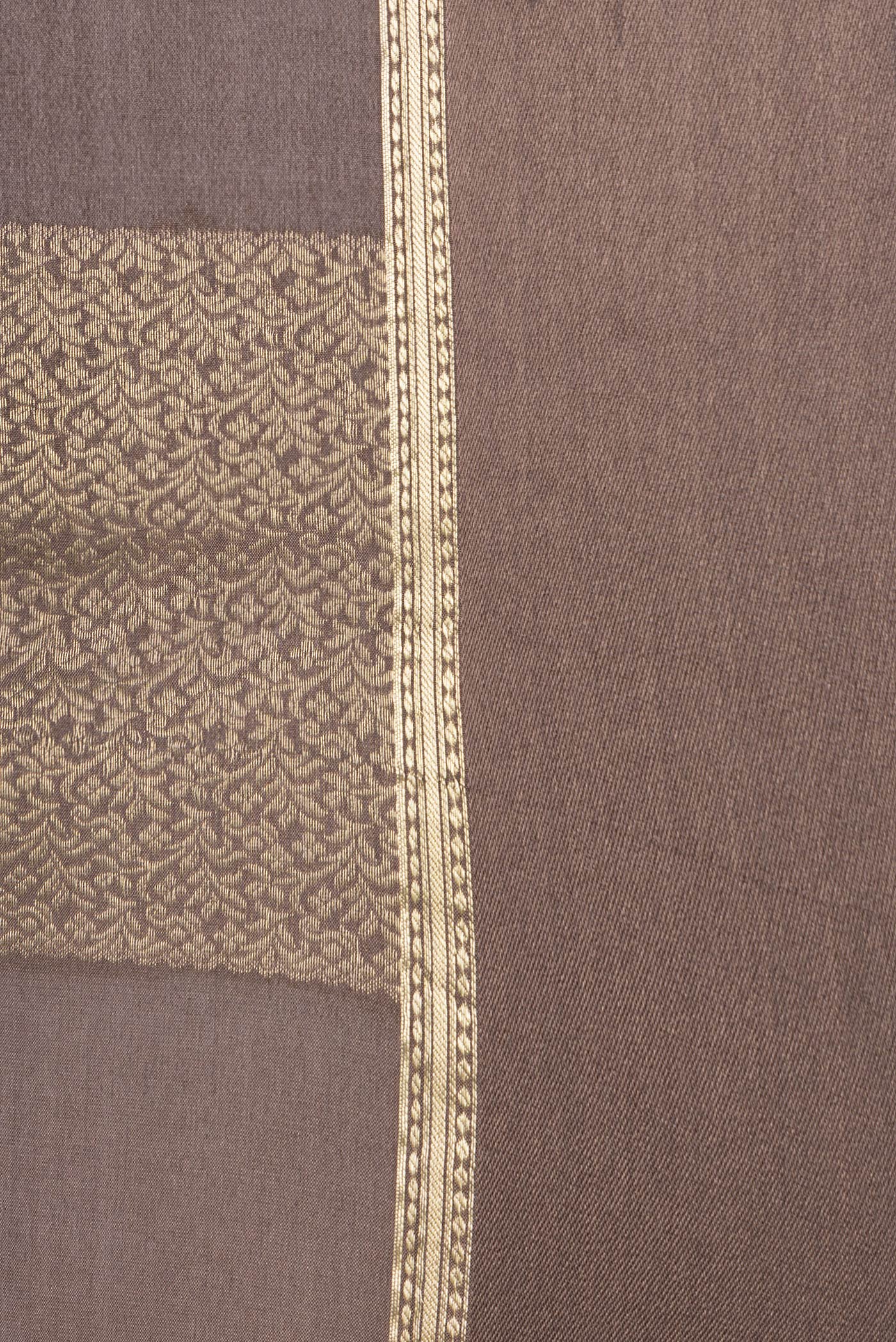 Brown Mysore Crepe Saree - Image 3