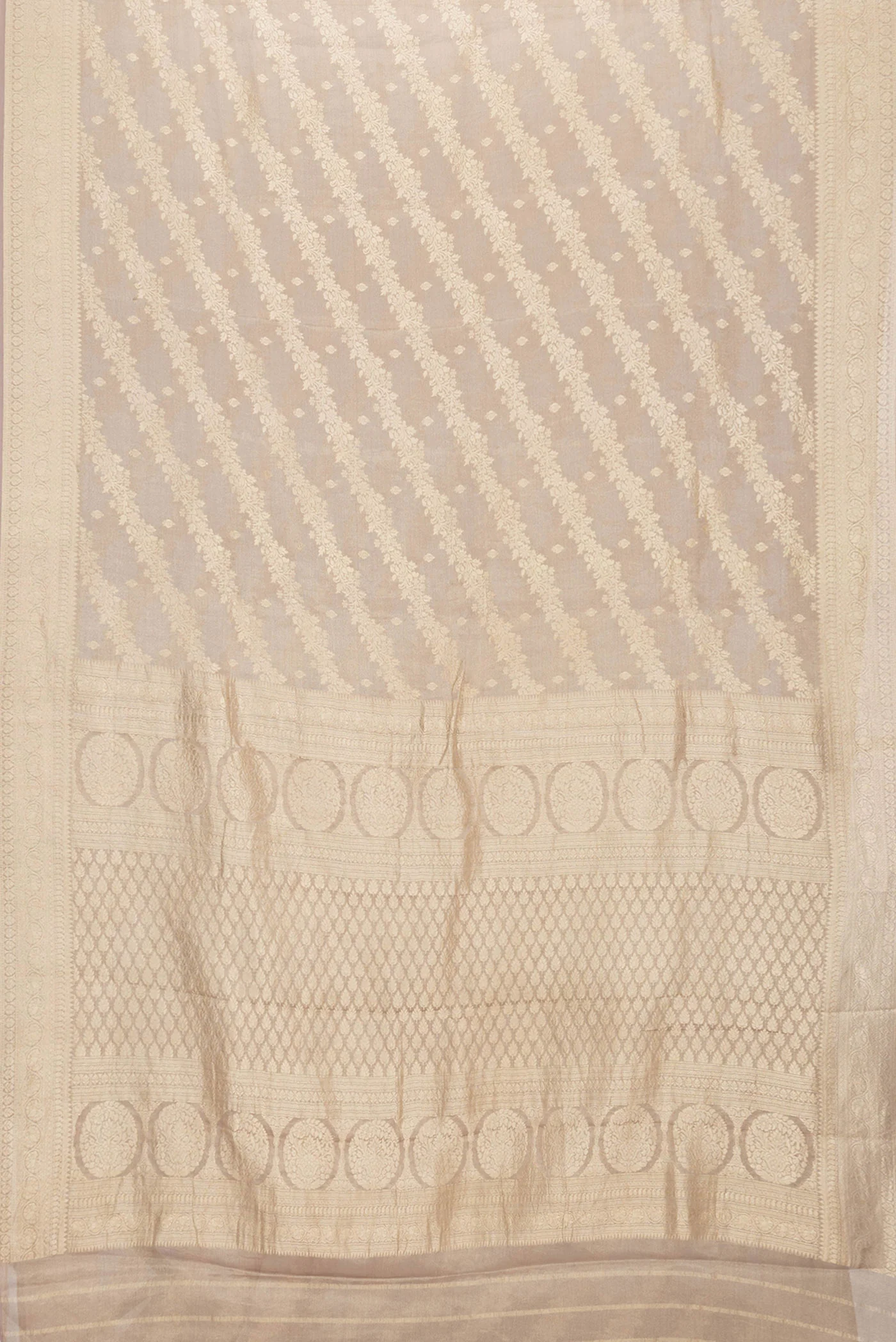 Beige Mysore Georgette Saree - Image 6