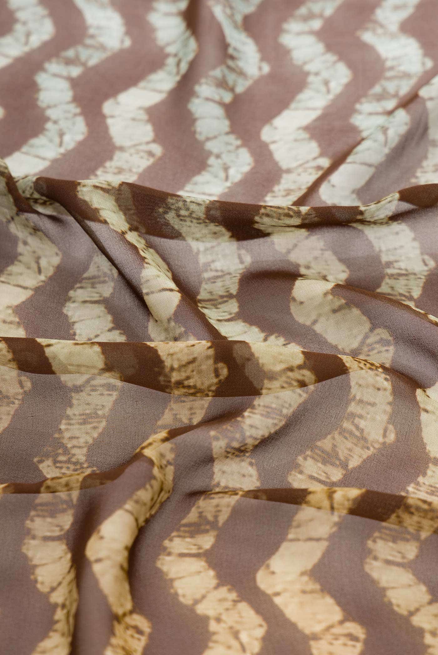 Brown Dual Tone Mysore Georgette Saree - Image 2