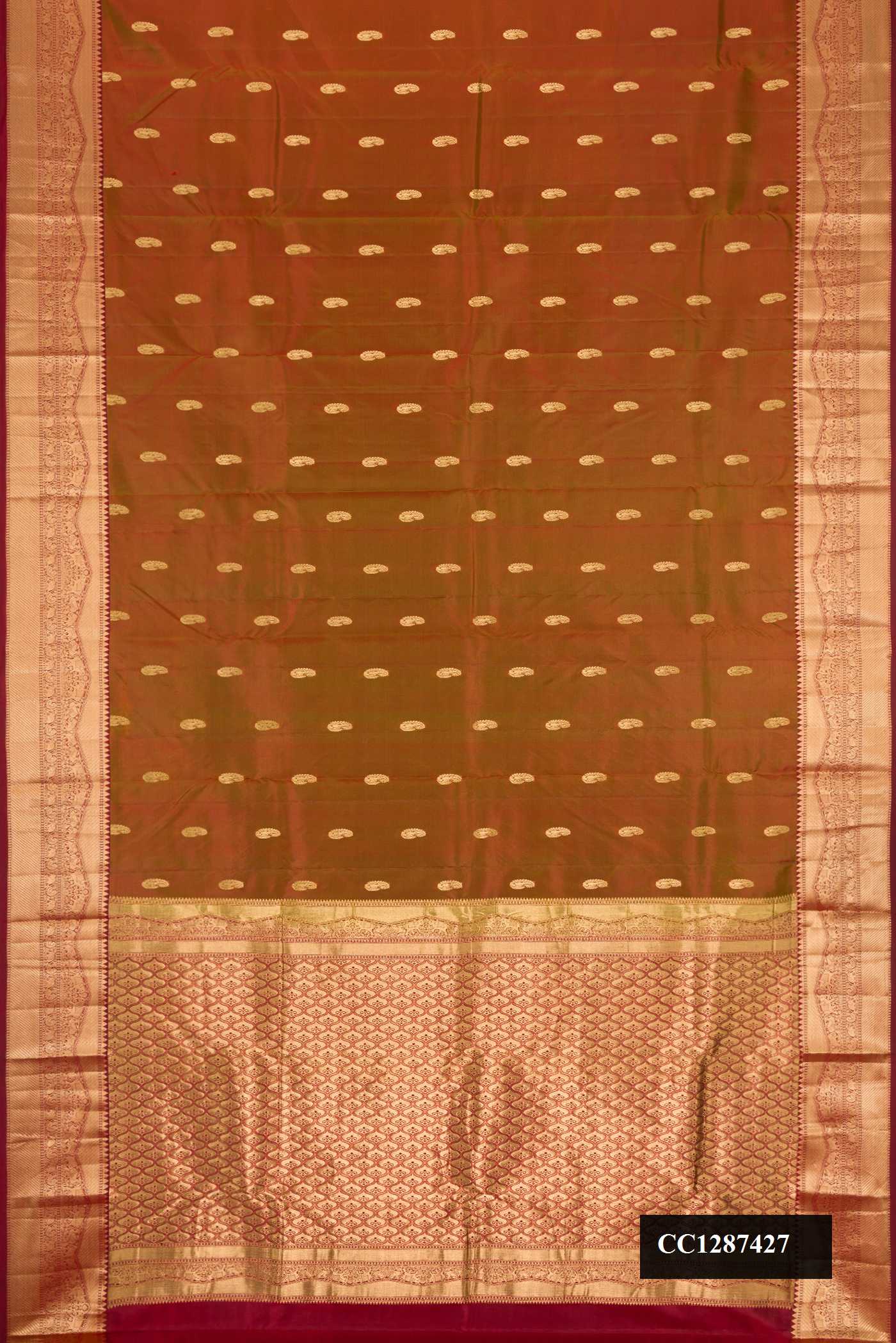 Brown Dual Tone Paithani Silk Saree
