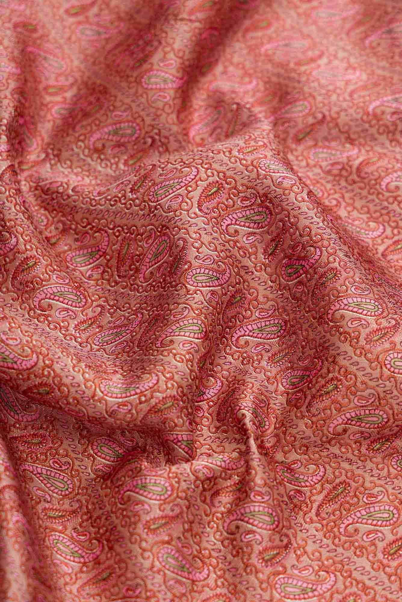 Brown Dual Tone Printed Silk Saree - Image 3