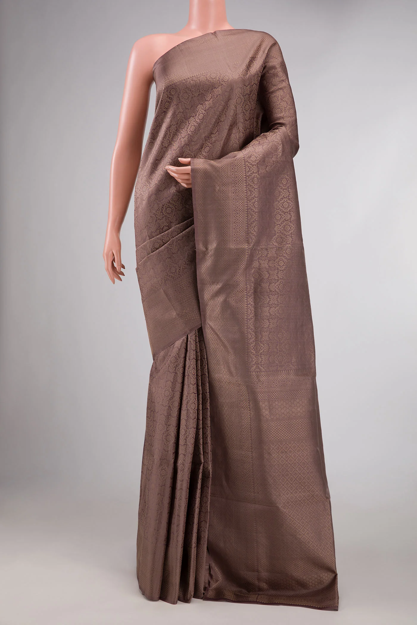 Brown Dual Tone Soft Silk Saree