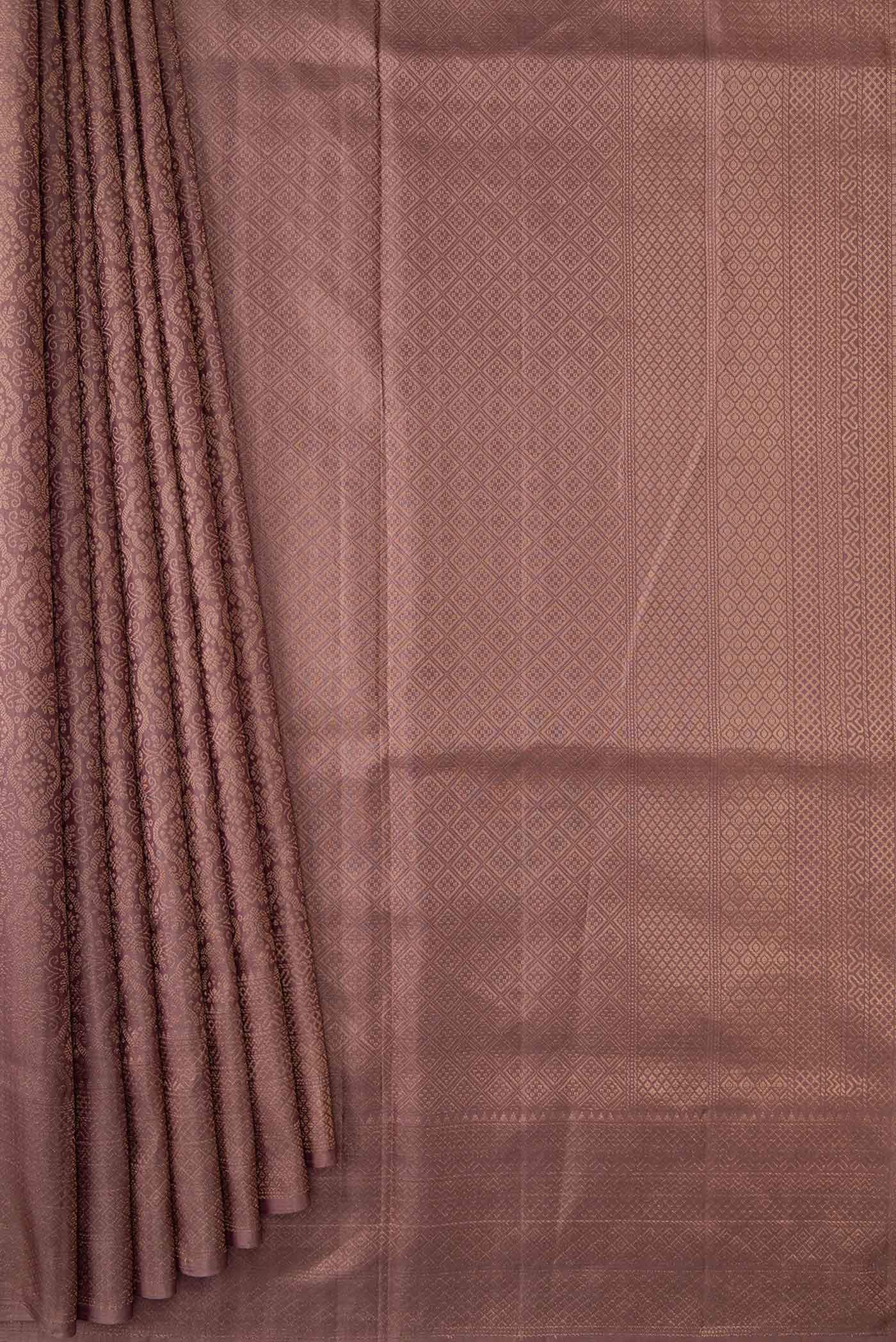 Brown Dual Tone Soft Silk Saree - Image 4