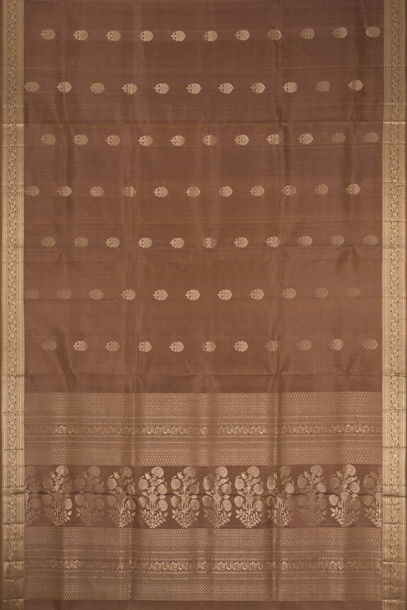 Brown Dual Tone Soft Silk Saree - Image 6