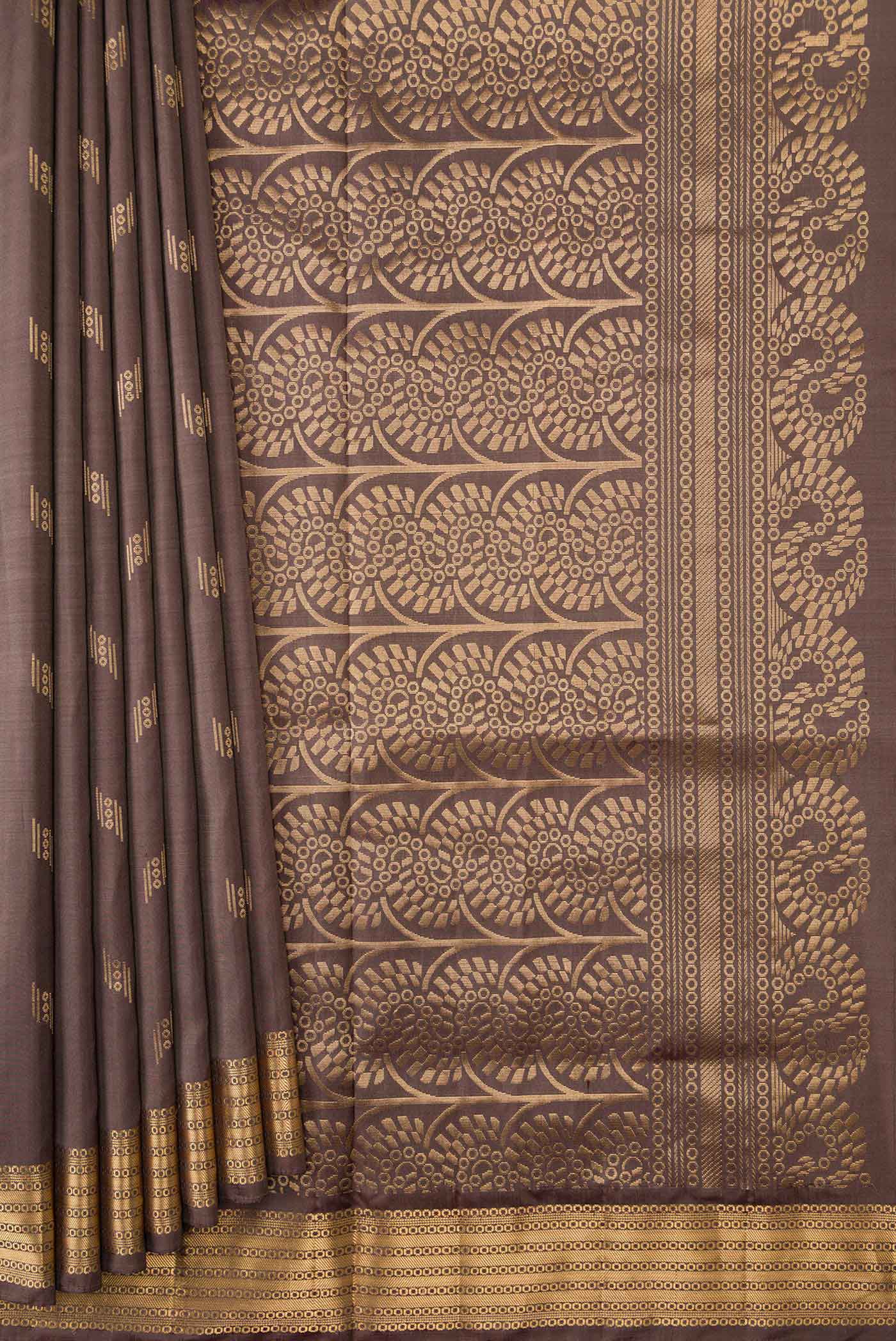 Brown Dual Tone Soft Silk Saree - Image 4