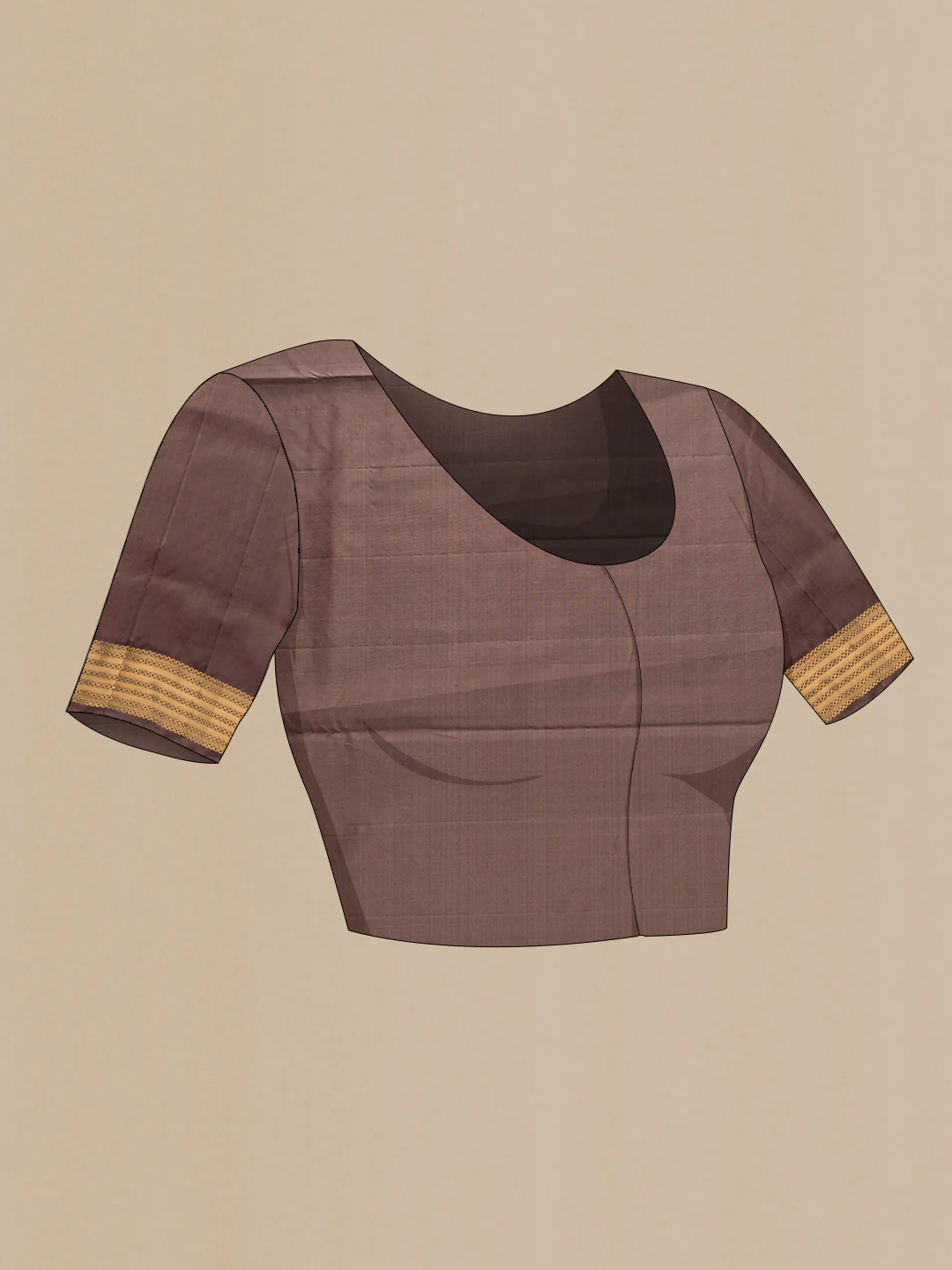 Brown Dual Tone Soft Silk Saree - Image 5