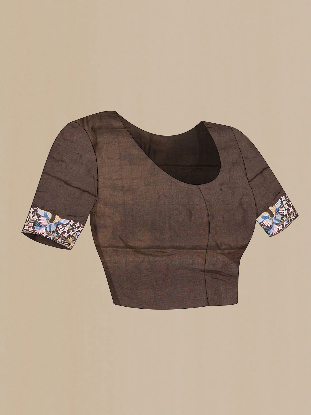Brown Dual Tone Tussar Saree - Image 5