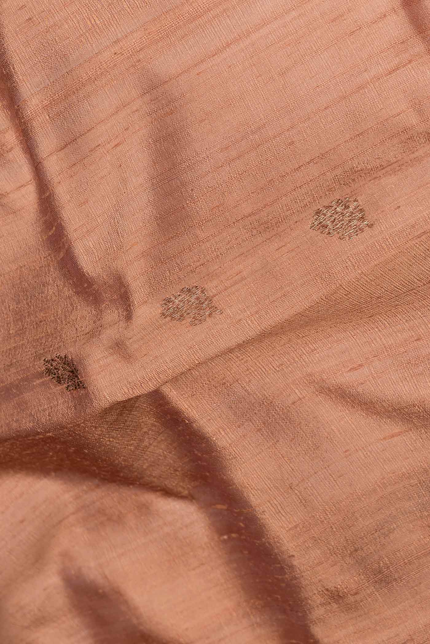 Brown Banarasi Tussar Silk Saree - Image 2
