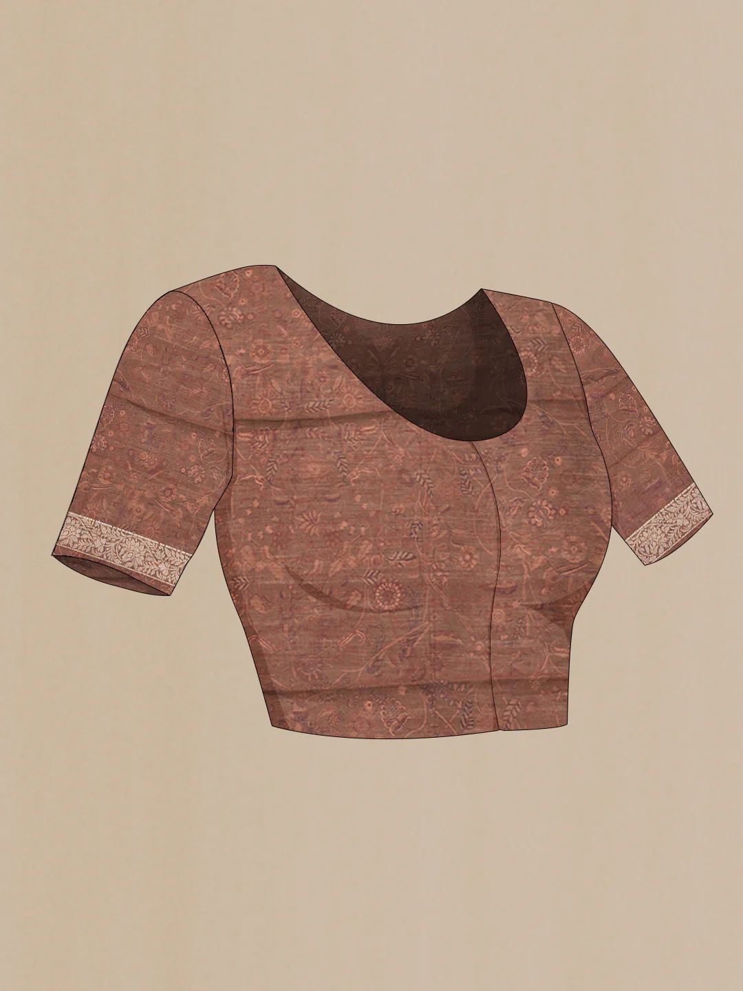 Brown Tussar Silk Saree - Image 4