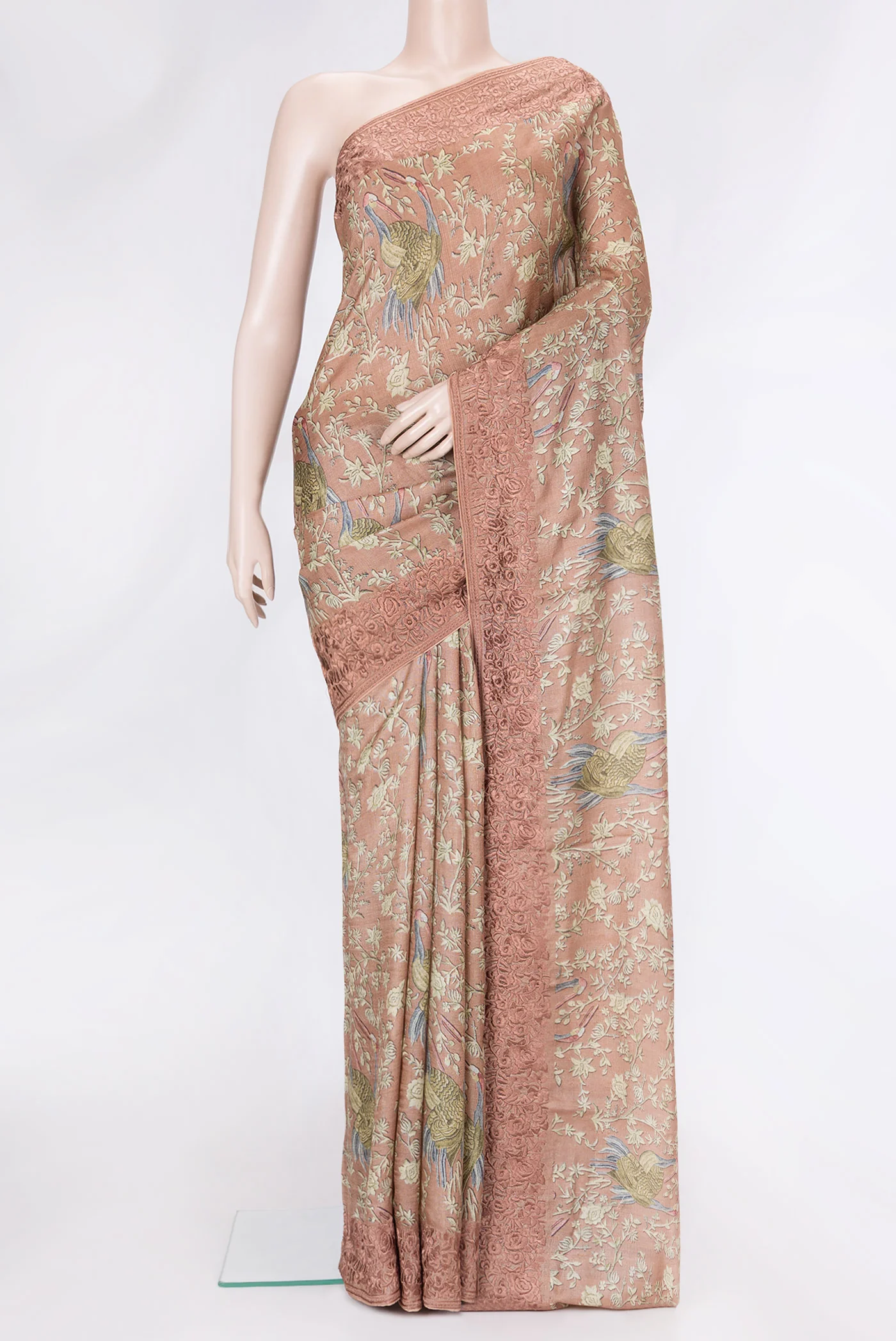 Brown Tussar Silk Saree