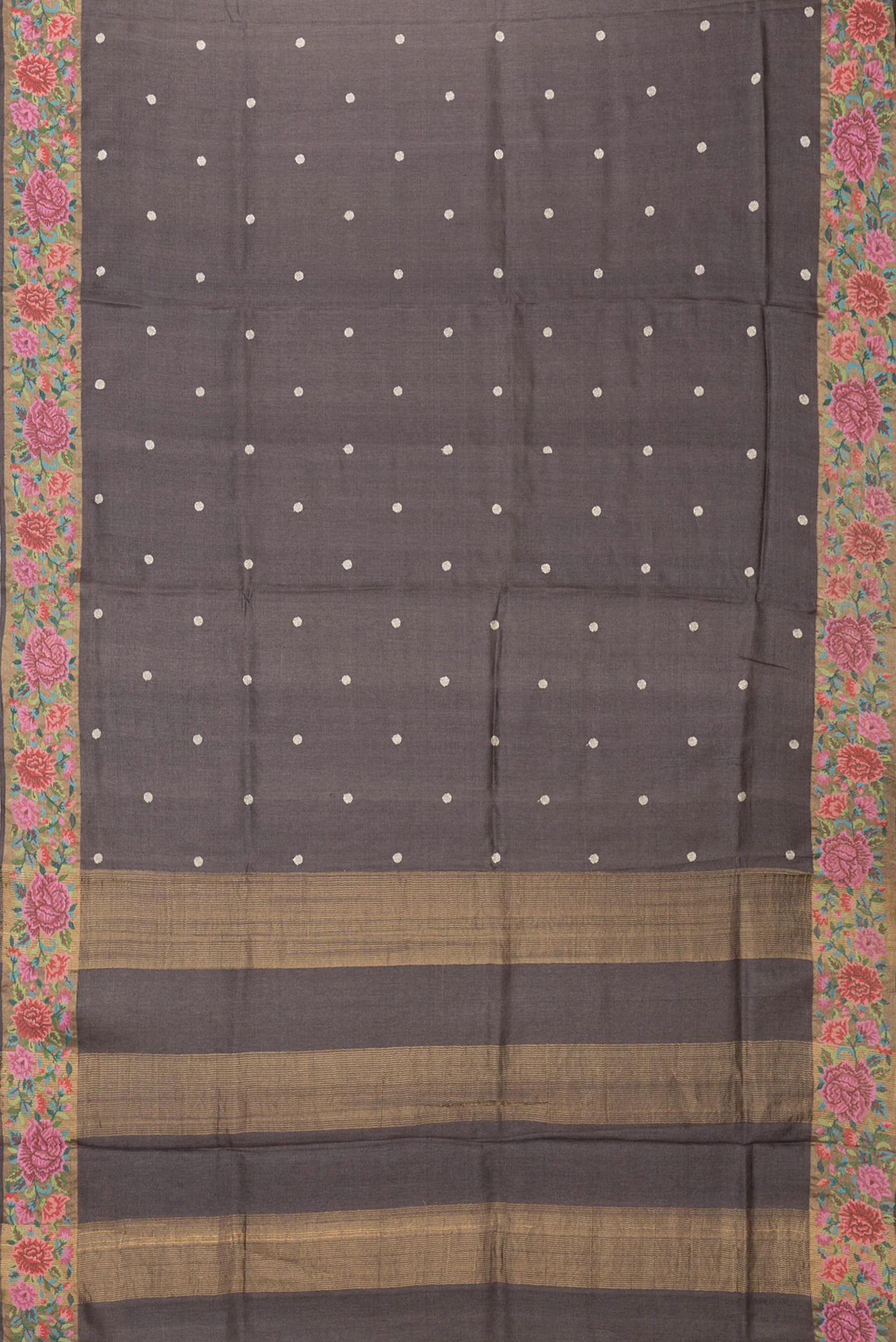 Brown Tussar Silk Saree - Image 6