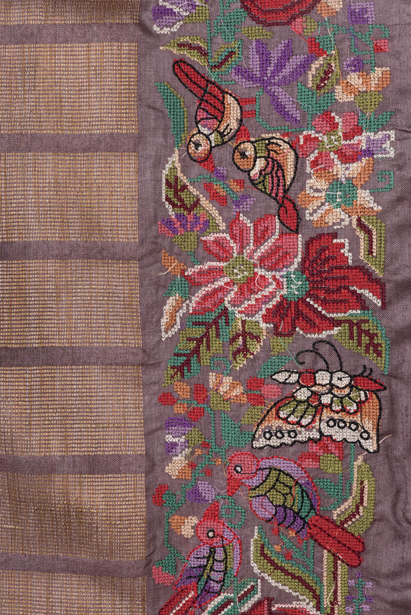 Brown Dual Tone Tussar Silk Saree - Image 3