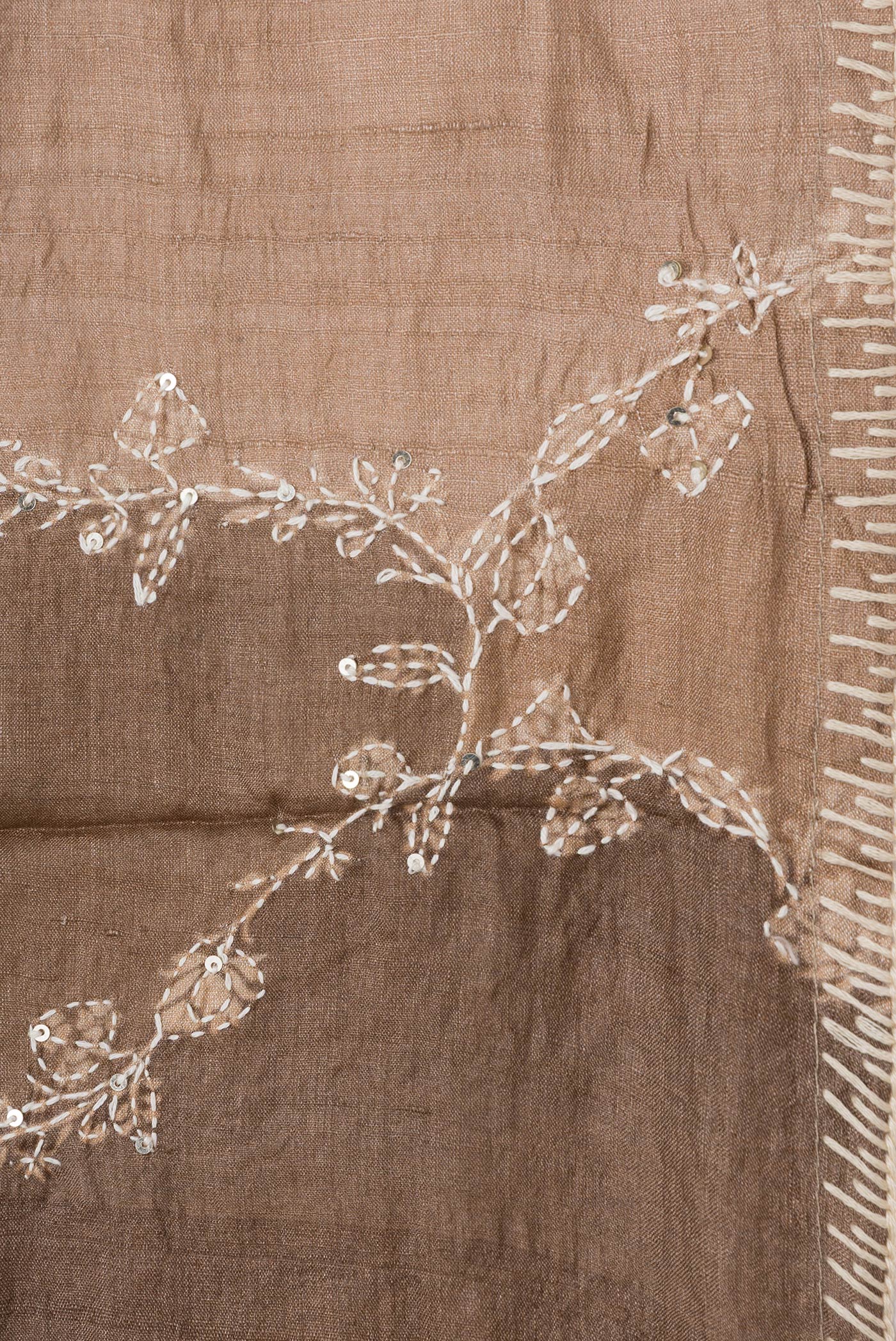 Brown Tussar Silk Saree - Image 3