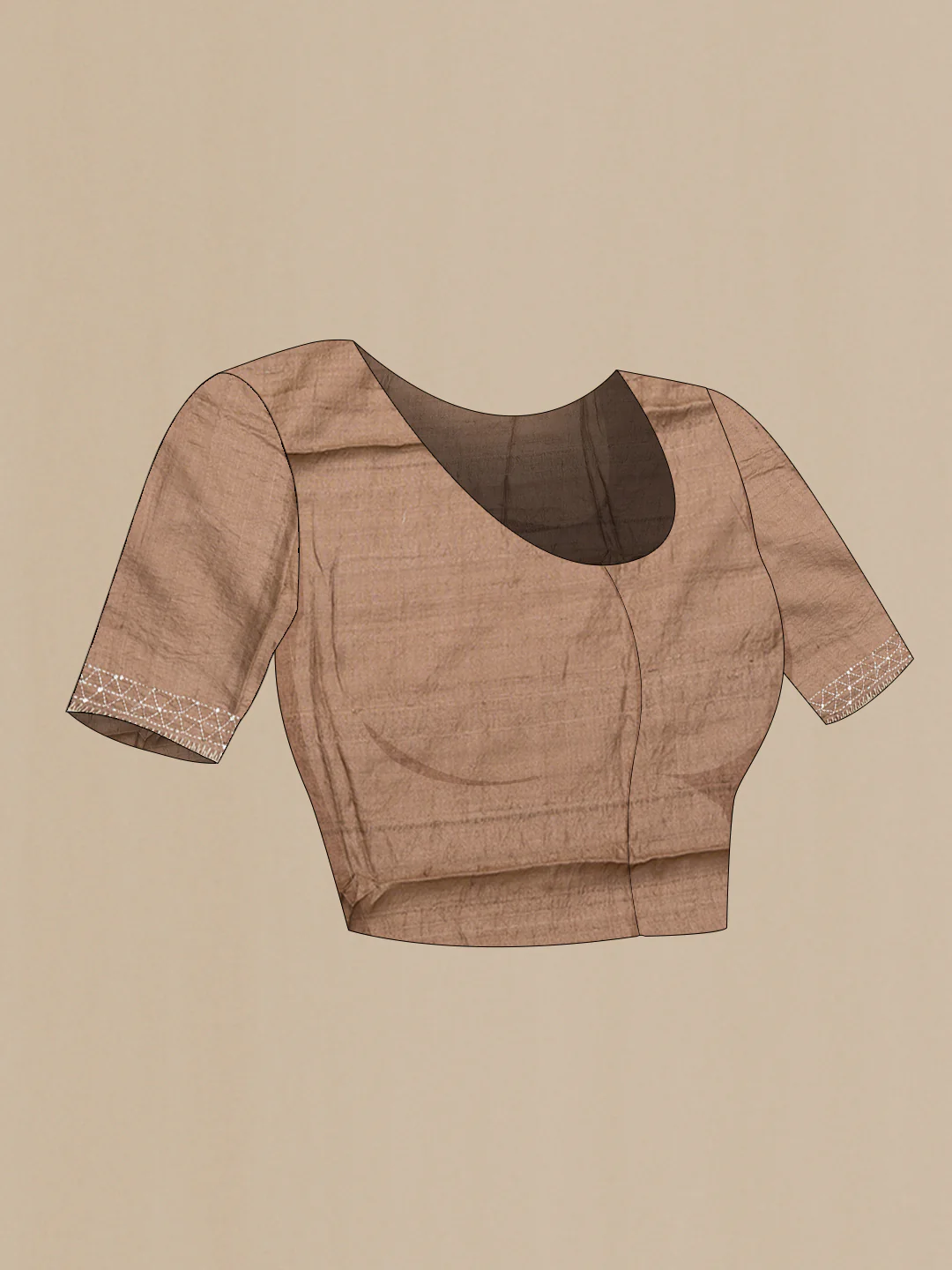 Brown Tussar Silk Saree - Image 4