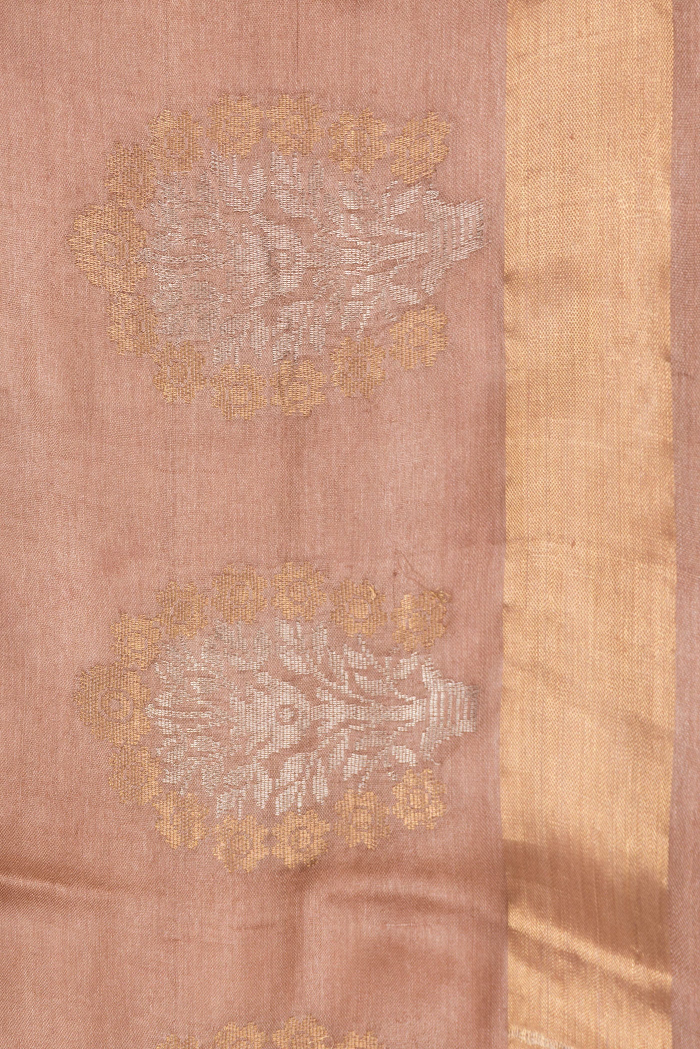 Brown Tussar Silk Saree - Image 3