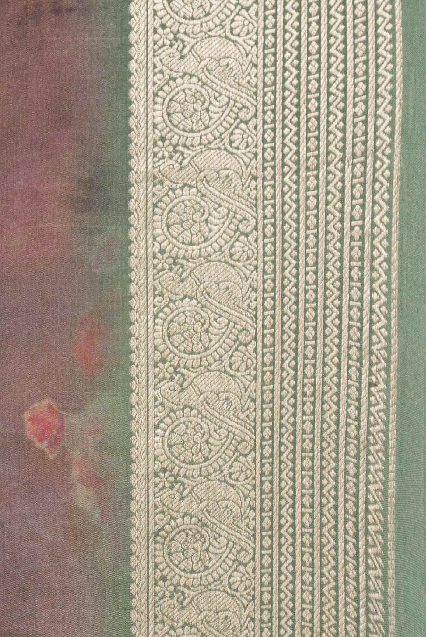 Brown Mysore Crepe Saree - Image 3