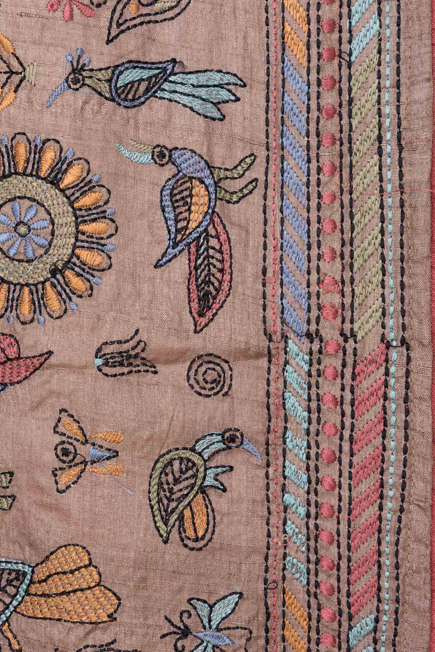 Brown Dual Tone Tussar Silk Saree - Image 3