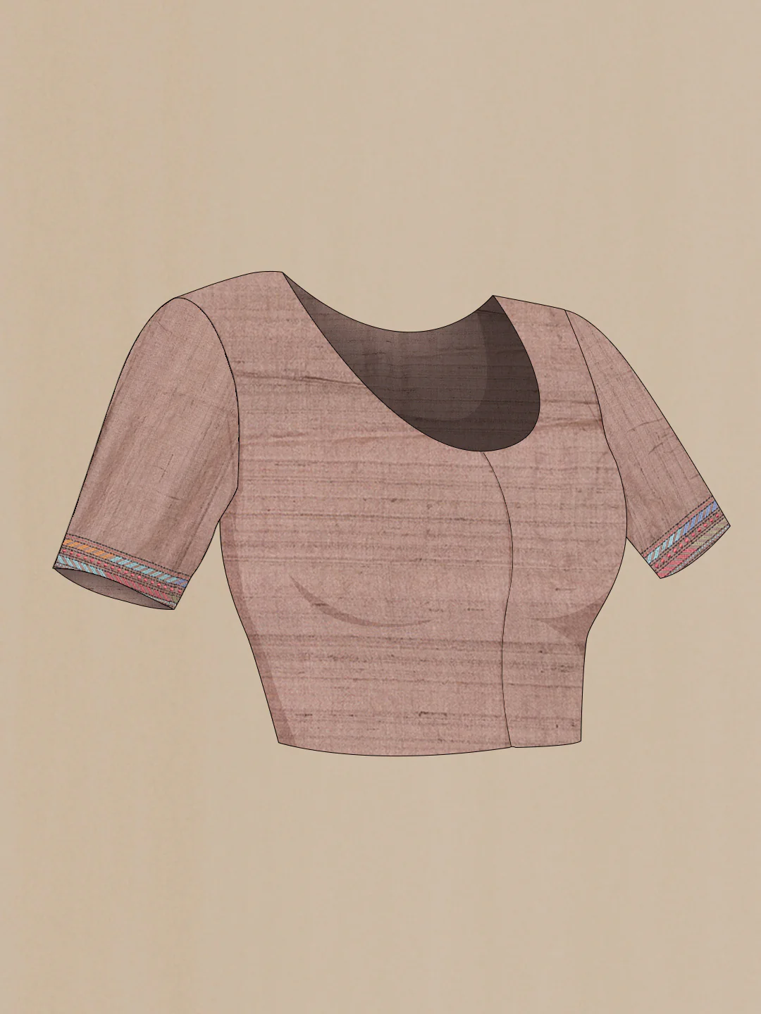 Brown Dual Tone Tussar Silk Saree - Image 4