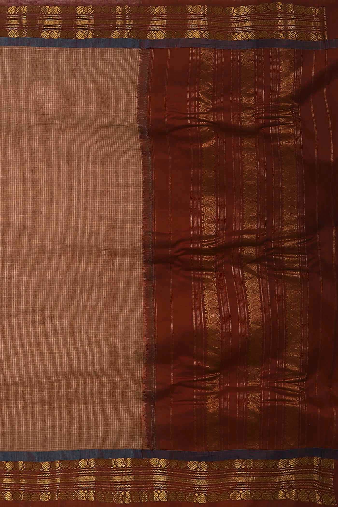Brown Gadwal cotton Saree - Image 5