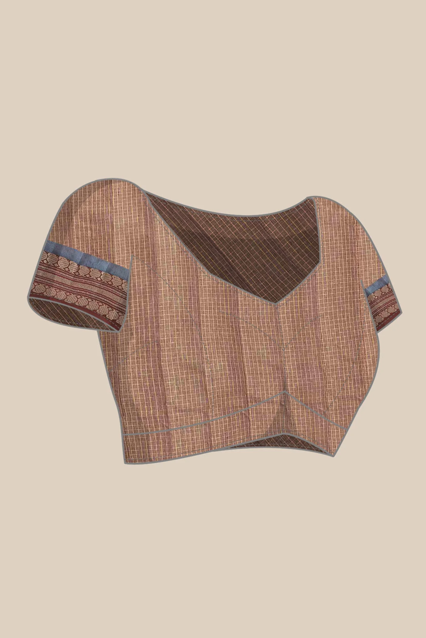 Brown Gadwal cotton Saree - Image 7