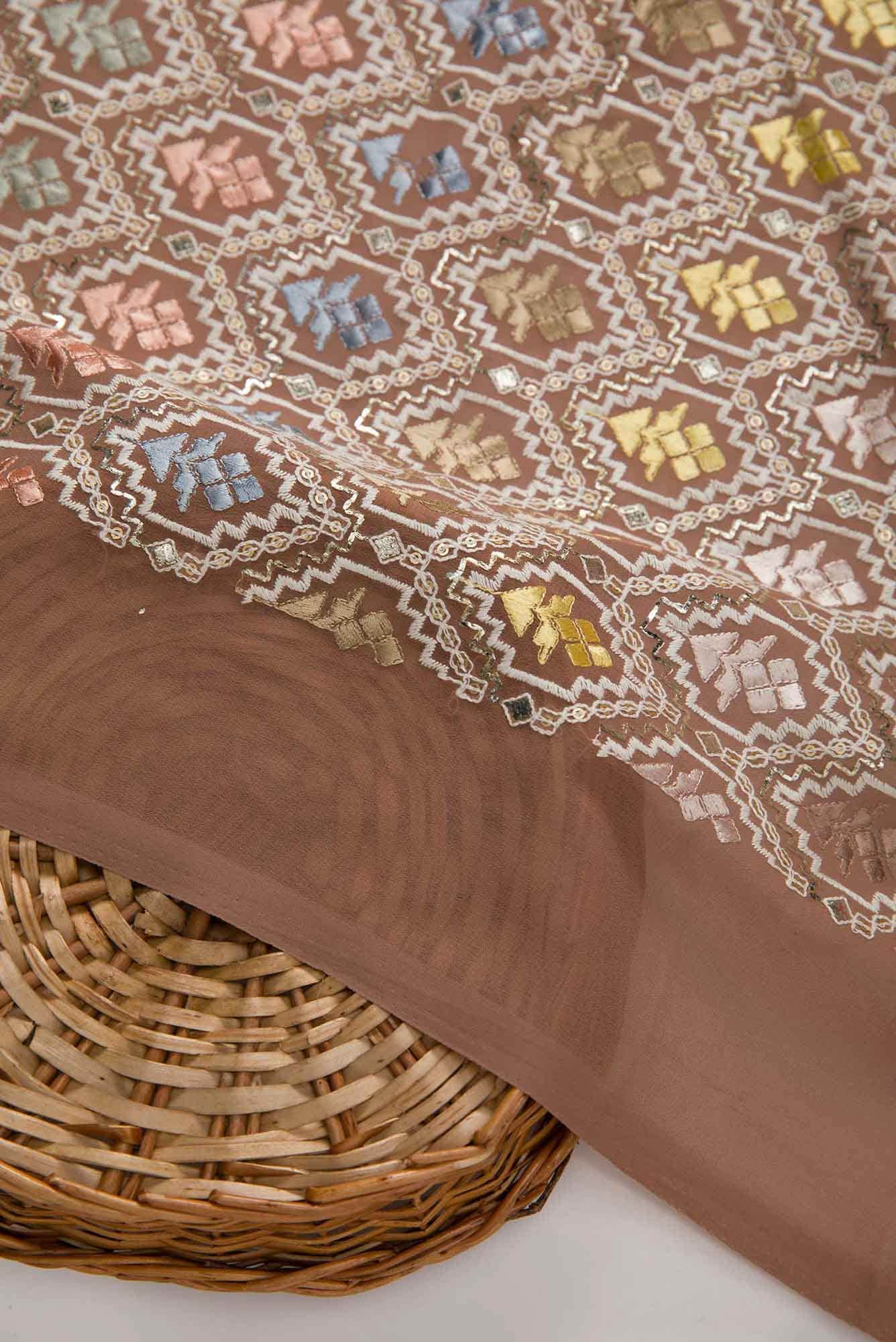 Brown Georgette Dress Material - Image 3