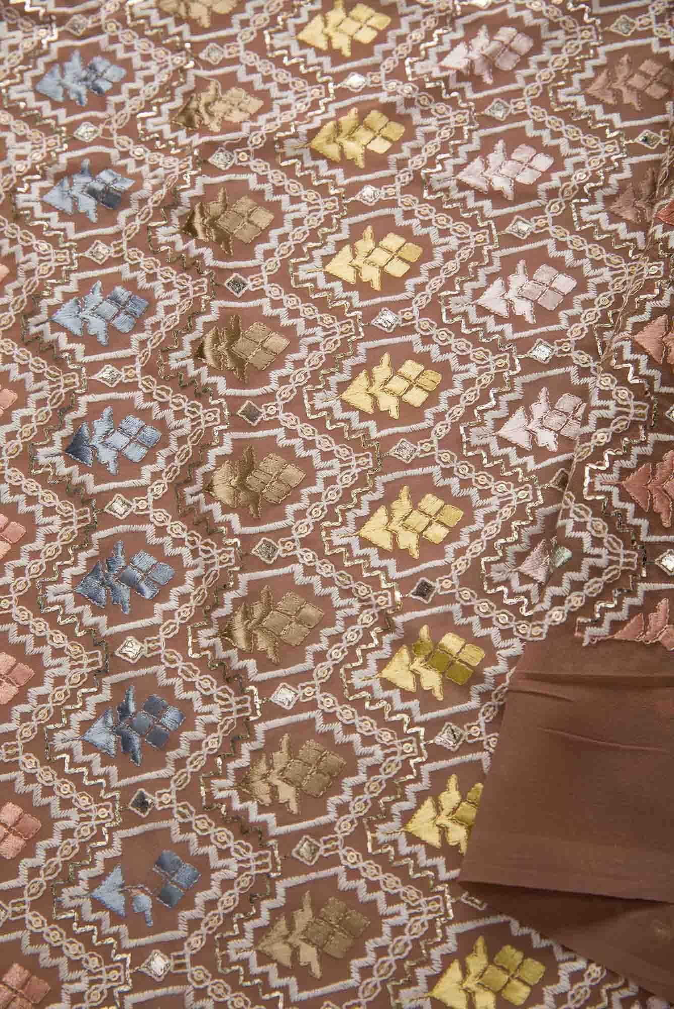 Brown Georgette Dress Material - Image 6