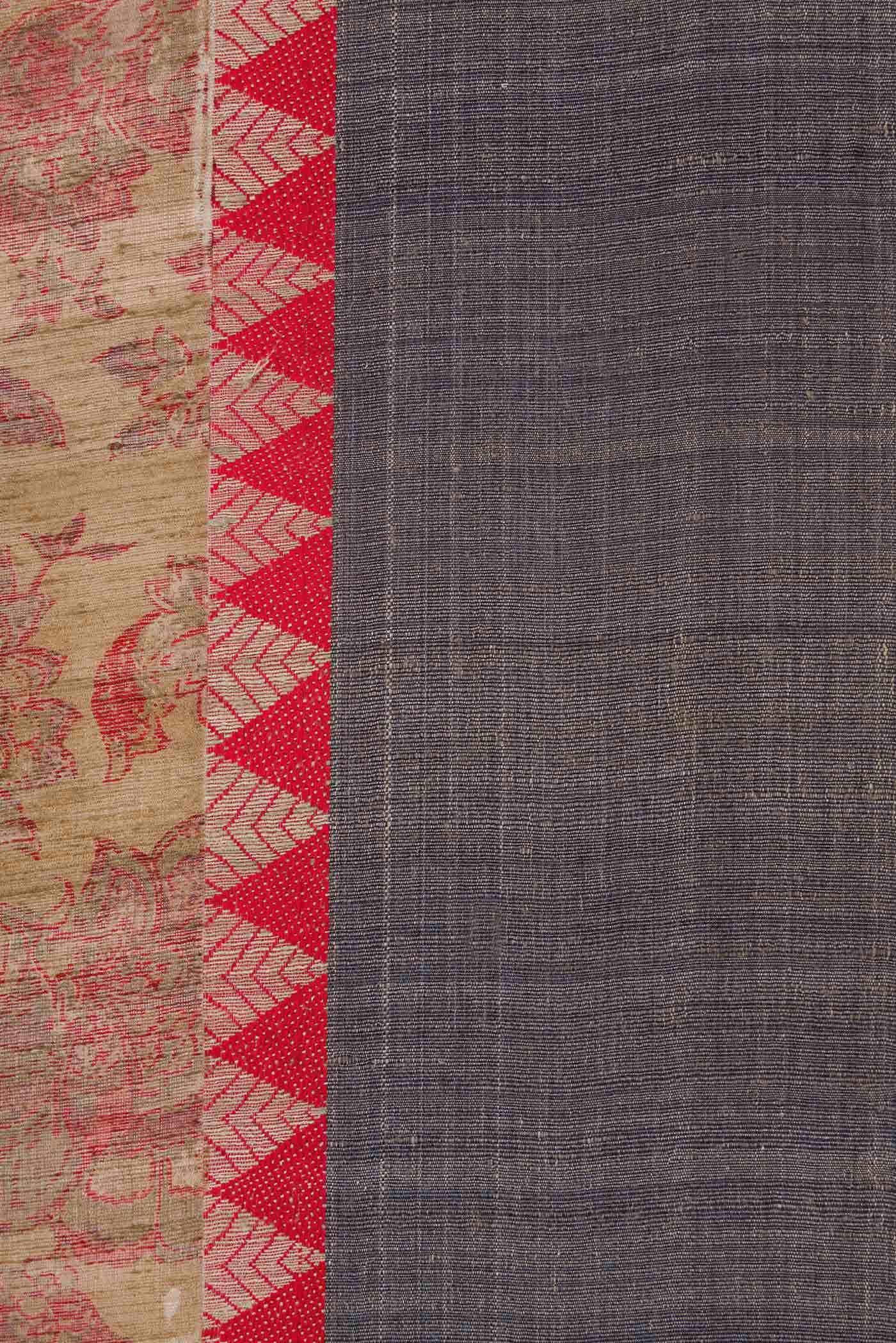Brown Jute Silk Saree - Image 3