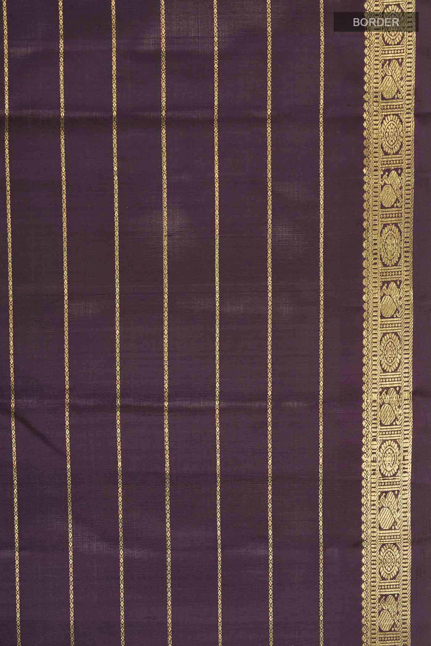Brown Kanchipuram Silk Saree - Image 3
