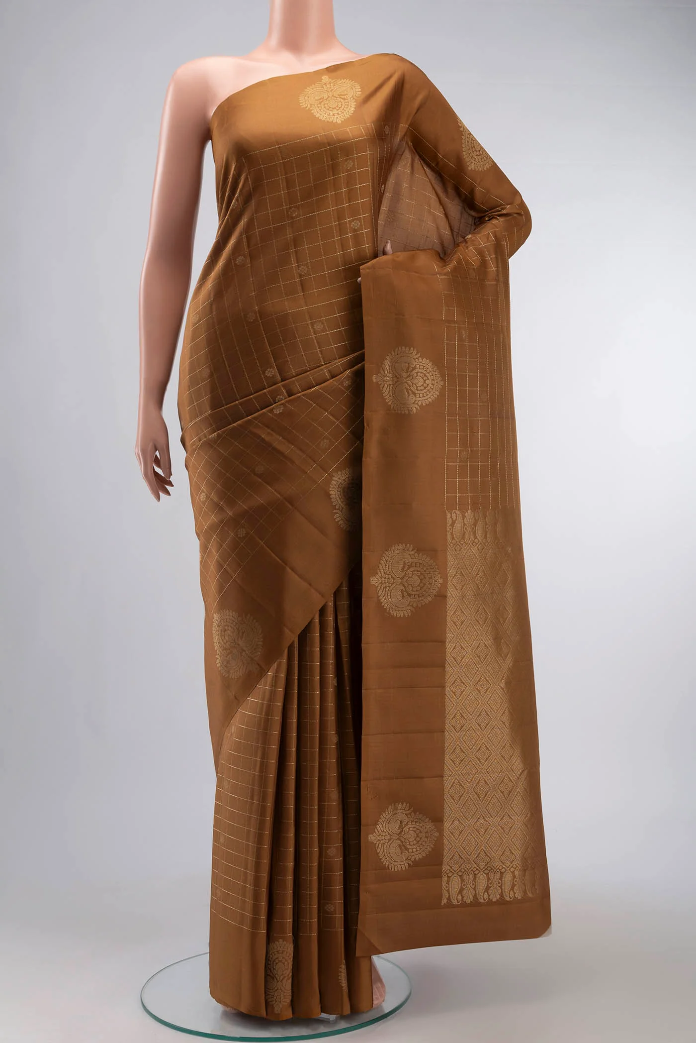 Brown Kanchipuram Silk Saree