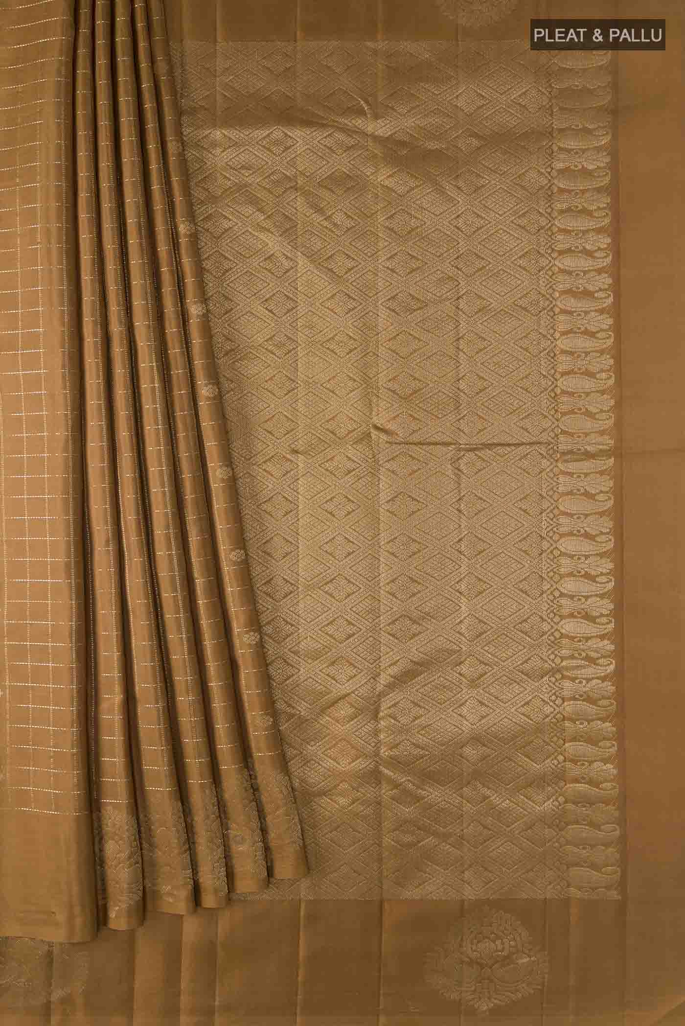 Brown Kanchipuram Silk Saree - Image 4