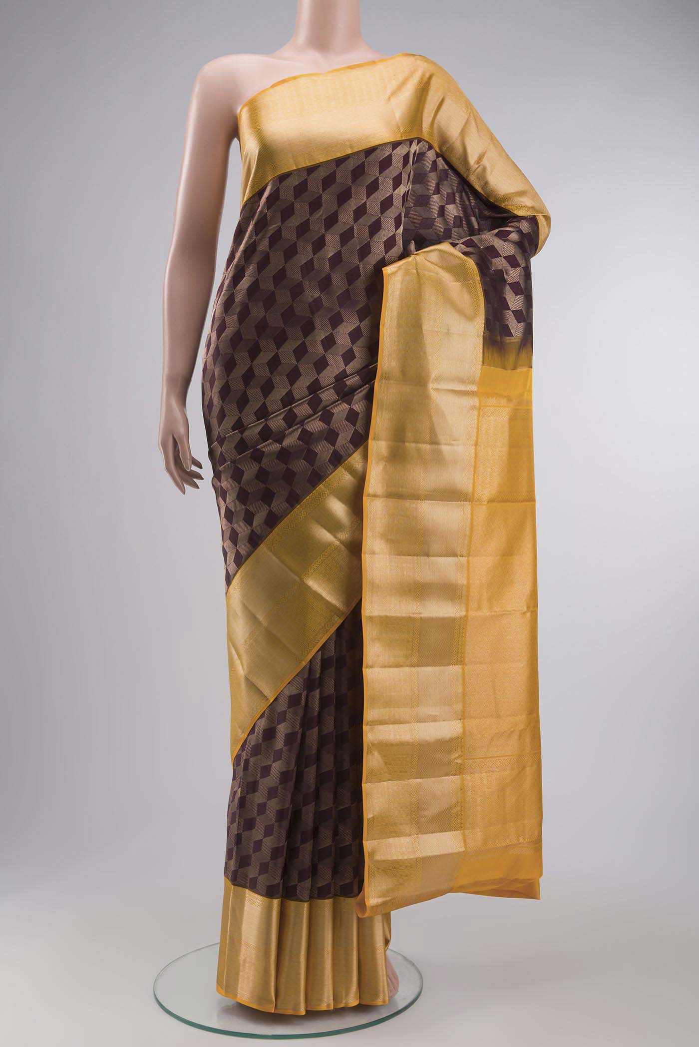 Brown Kanchipuram Silk Saree