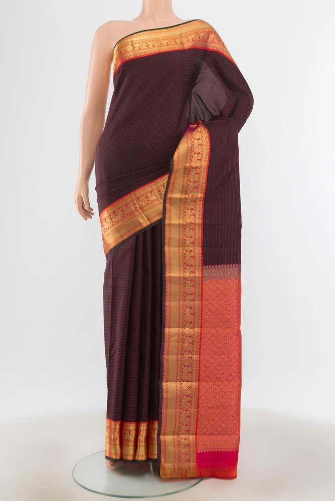 Brown Kanchipuram Silk Saree