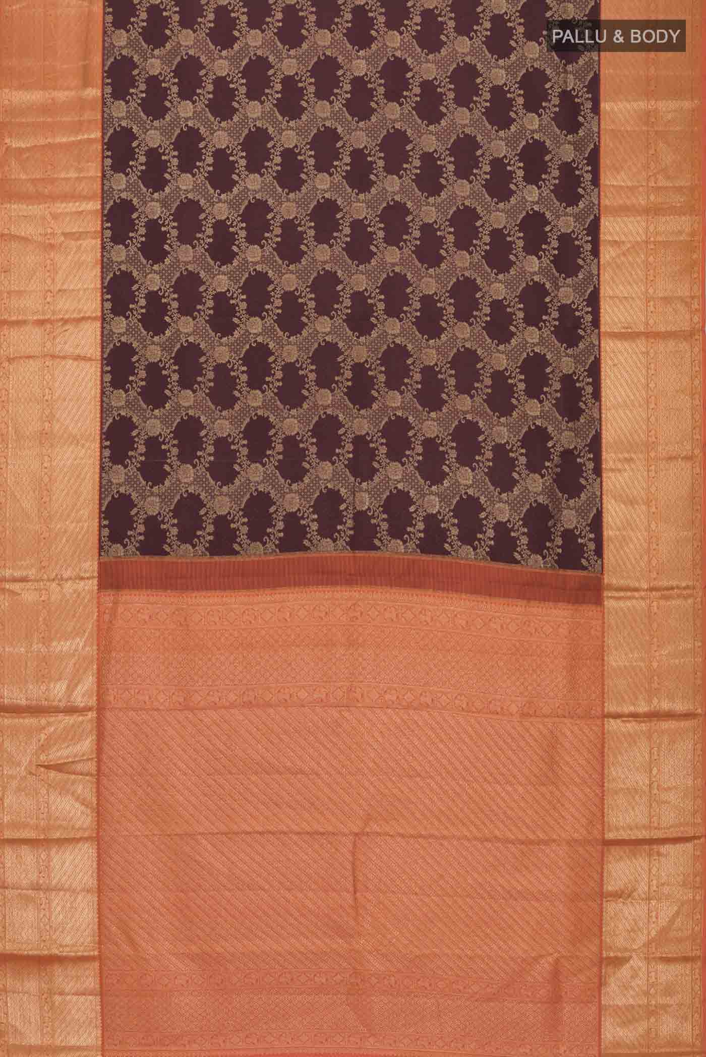 Brown Kanchipuram Silk Saree - Image 6