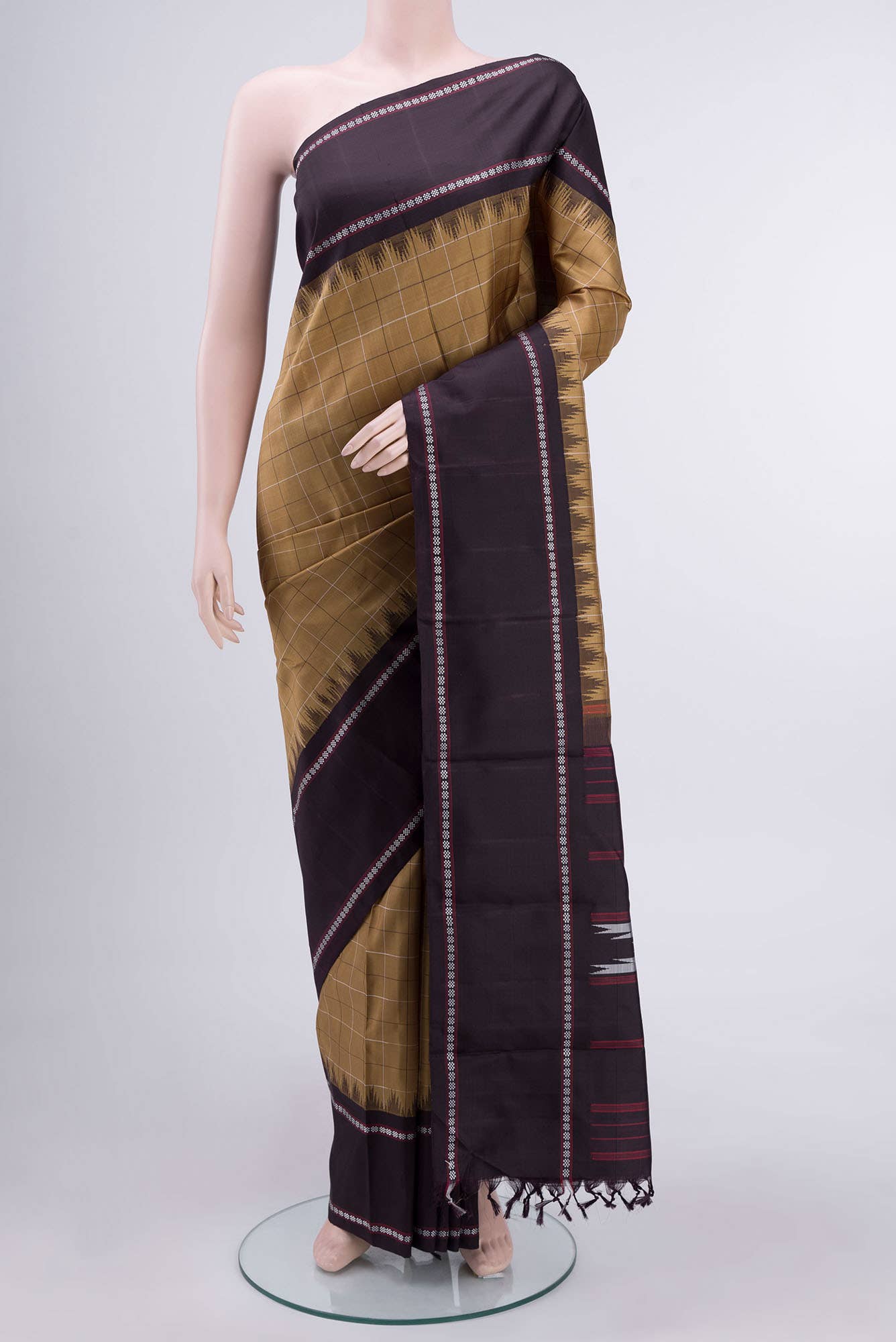 Brown Kanjivaram Silk Saree