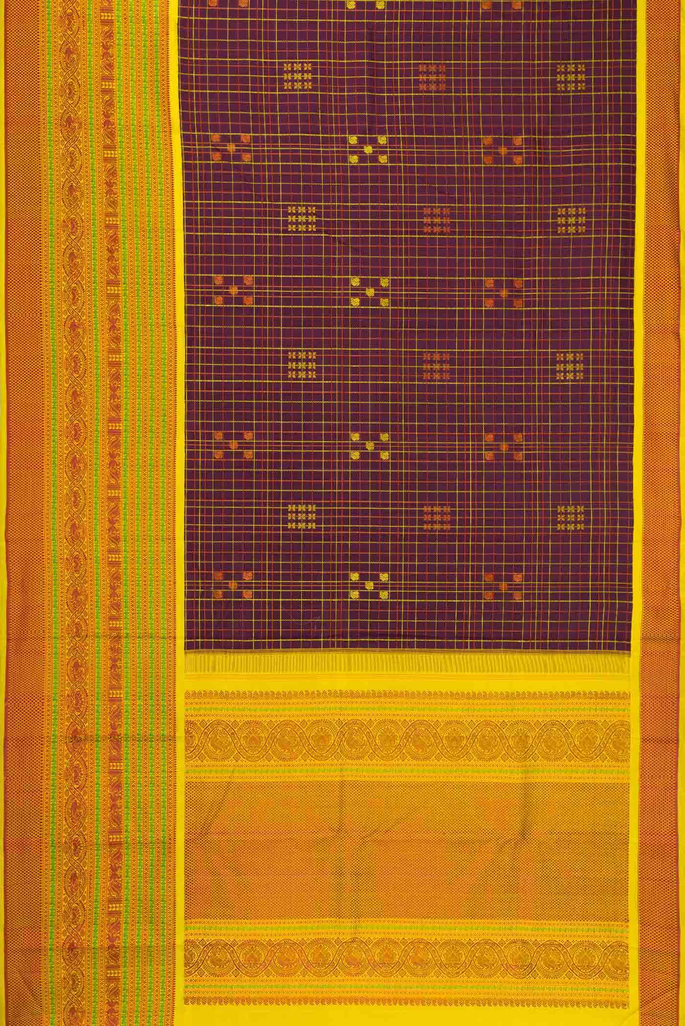Brown Kanchipuram Silk Saree - Image 8