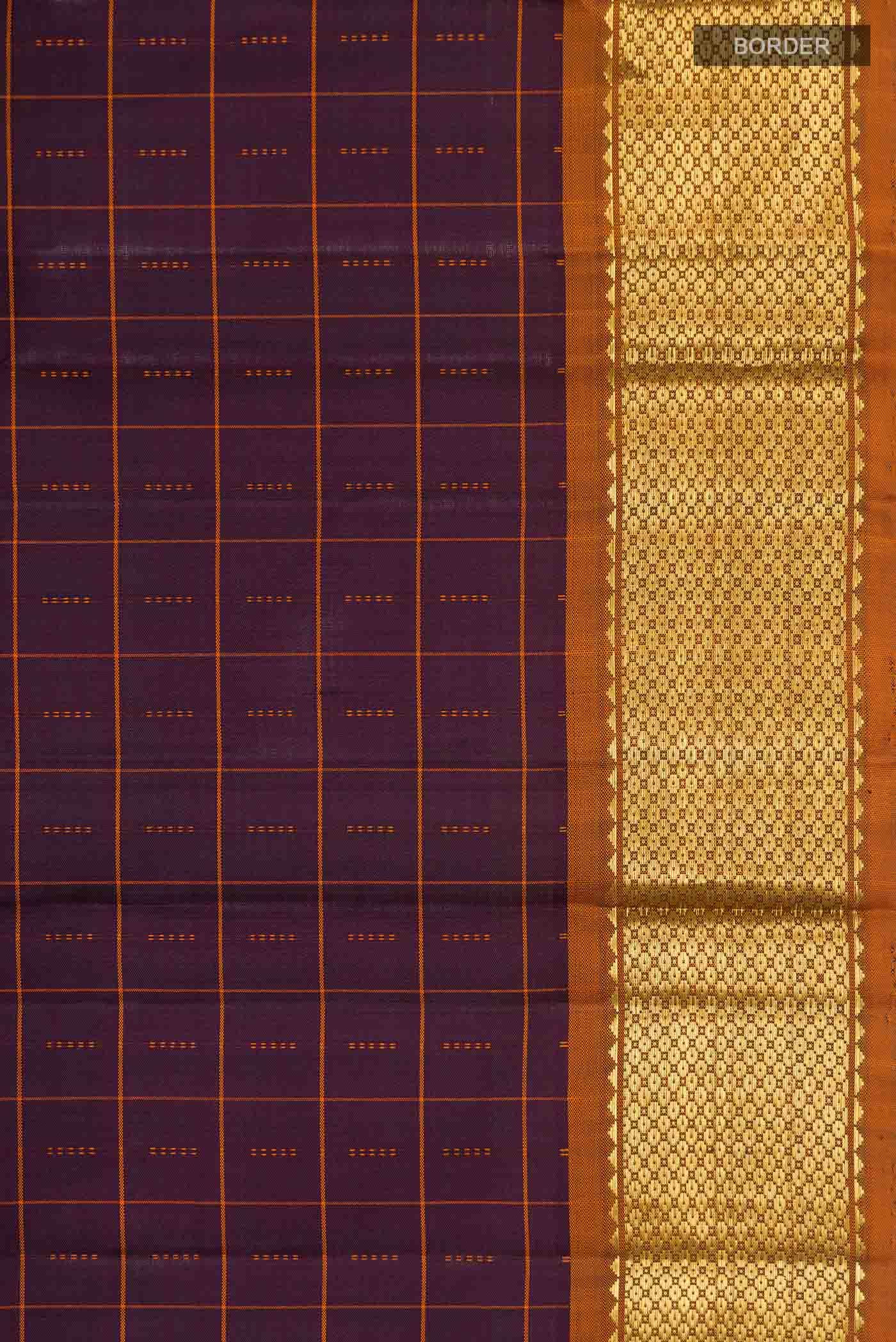 Brown Kanchipuram Silk Saree - Image 5