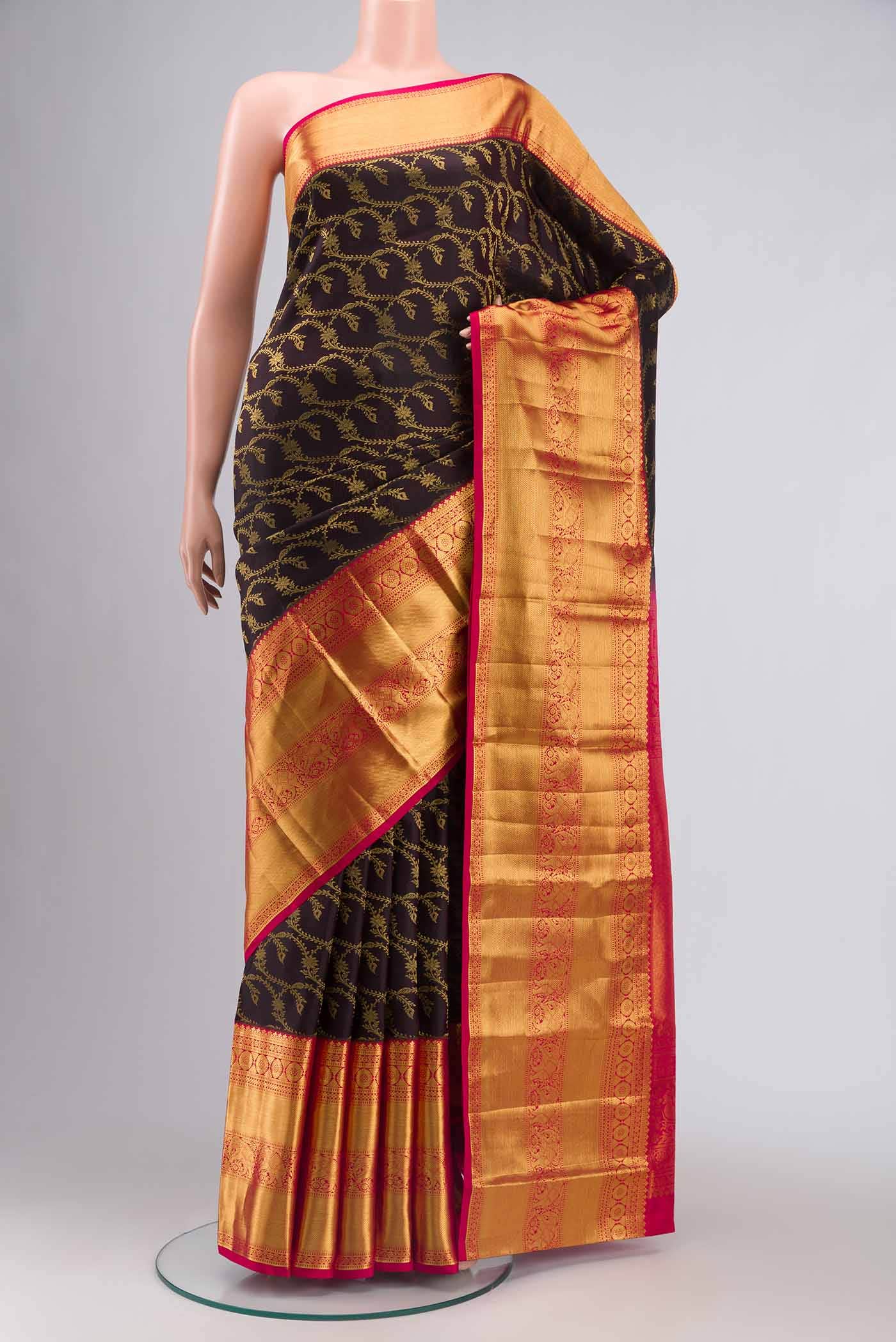 Brown Kanjivaram Silk Saree
