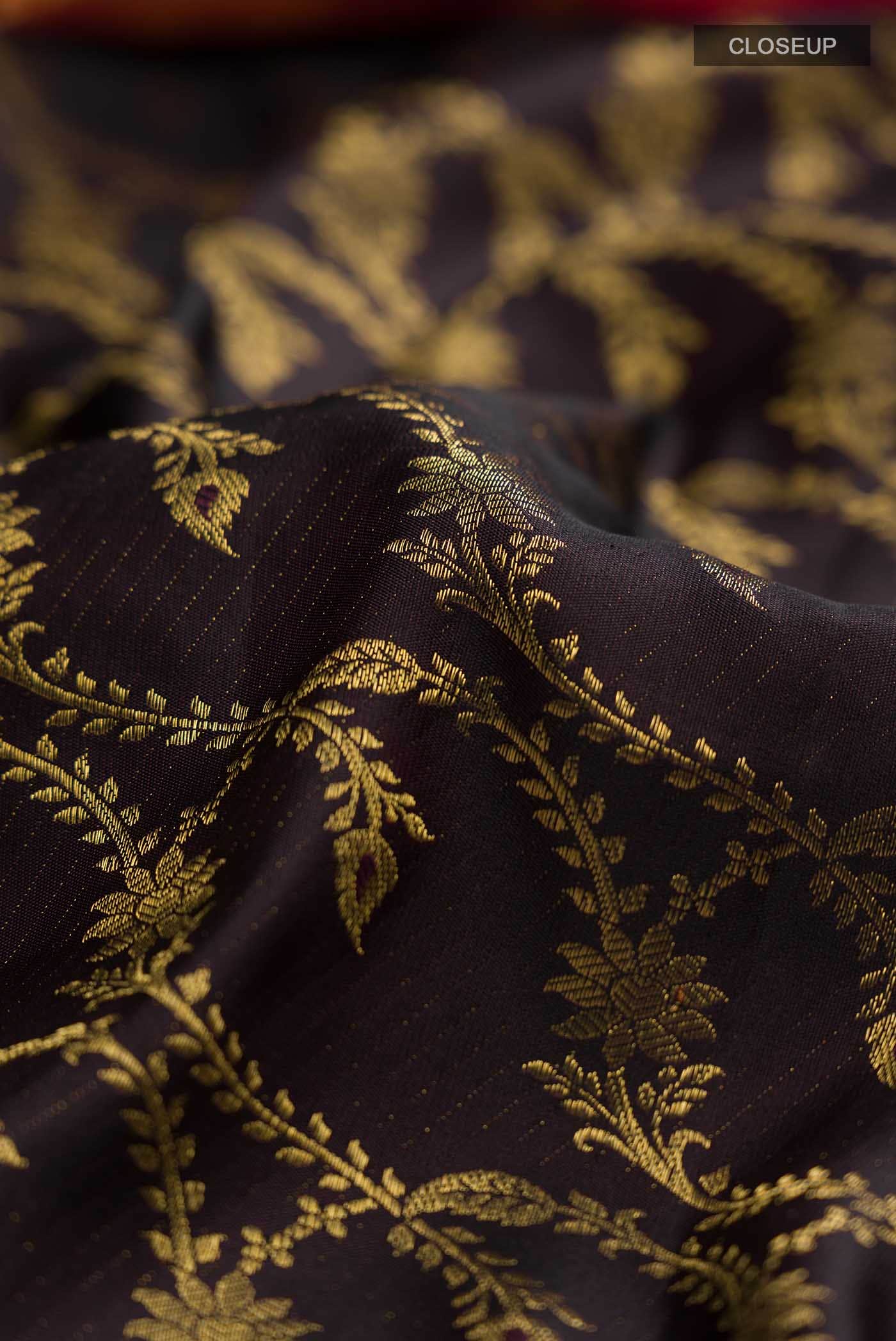 Brown Kanjivaram Silk Saree - Image 3