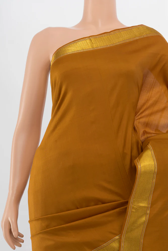 Mustard Kanjivaram Silk Saree - Image 2