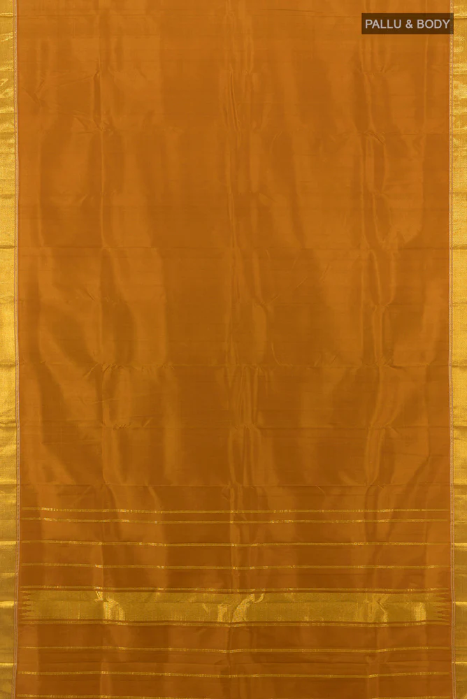 Mustard Kanjivaram Silk Saree - Image 5