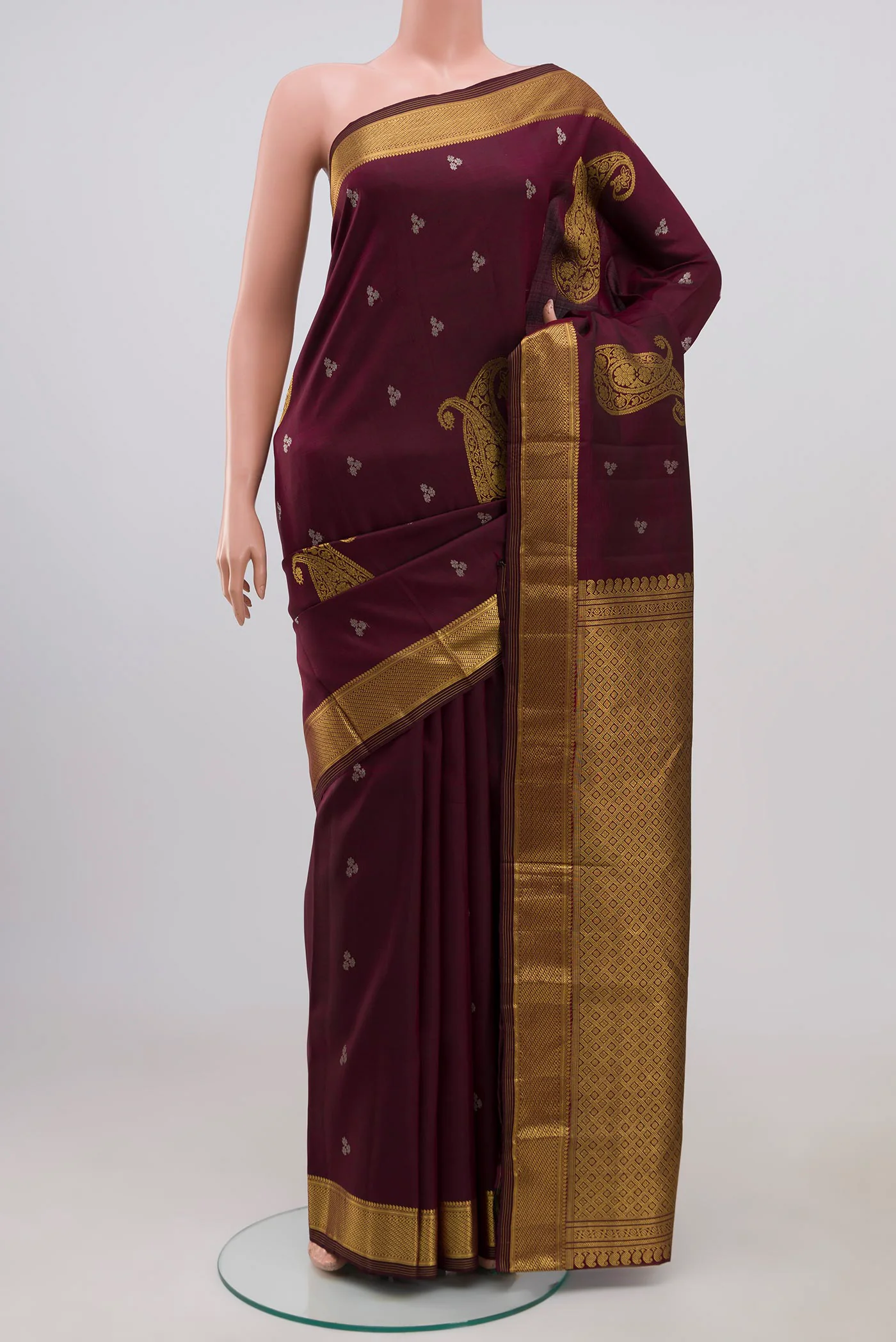 Coffee Brown Kanjivaram Silk Saree