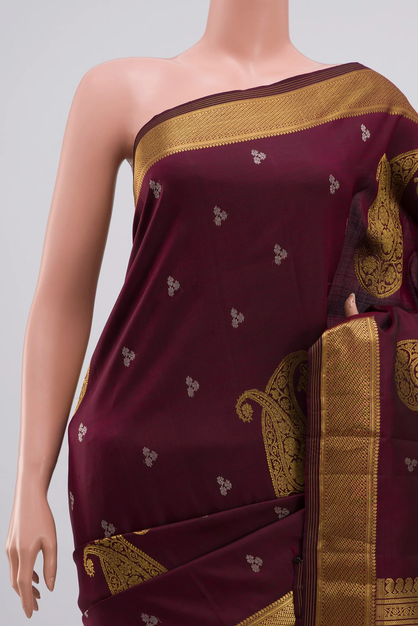 Coffee Brown Kanjivaram Silk Saree - Image 2