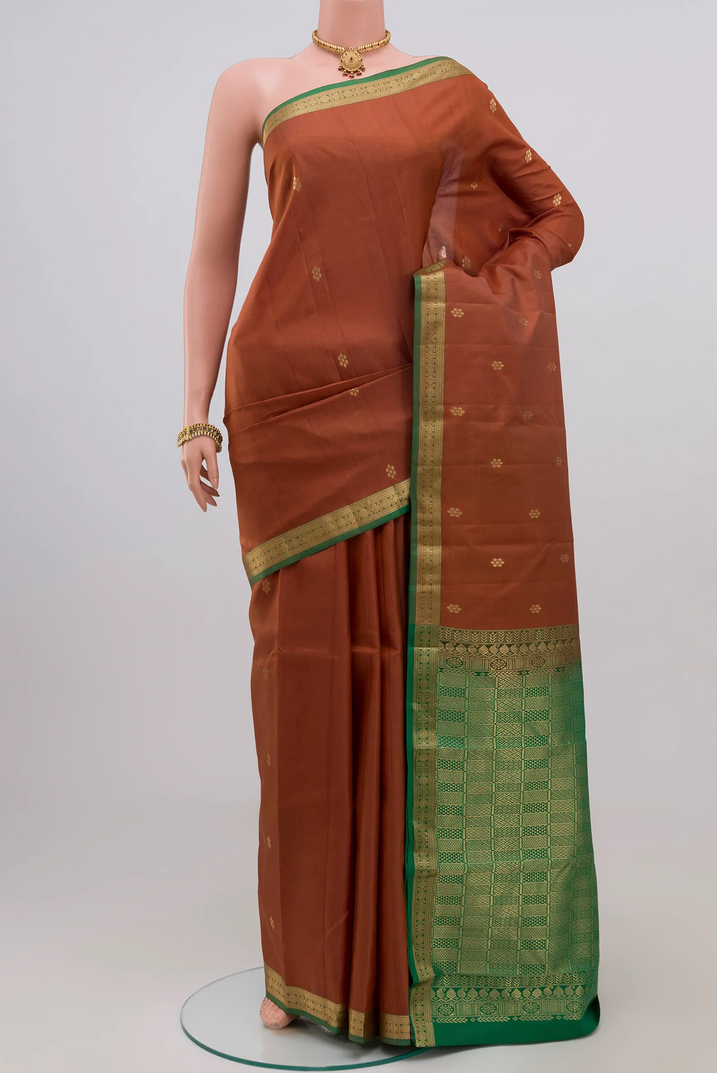 Brown Kanjivaram Silk Saree