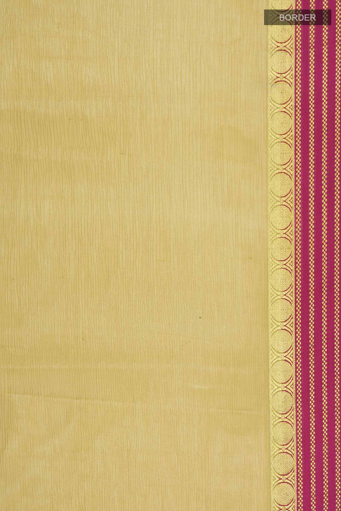 Beige Mysore Chiffon Saree - Image 3