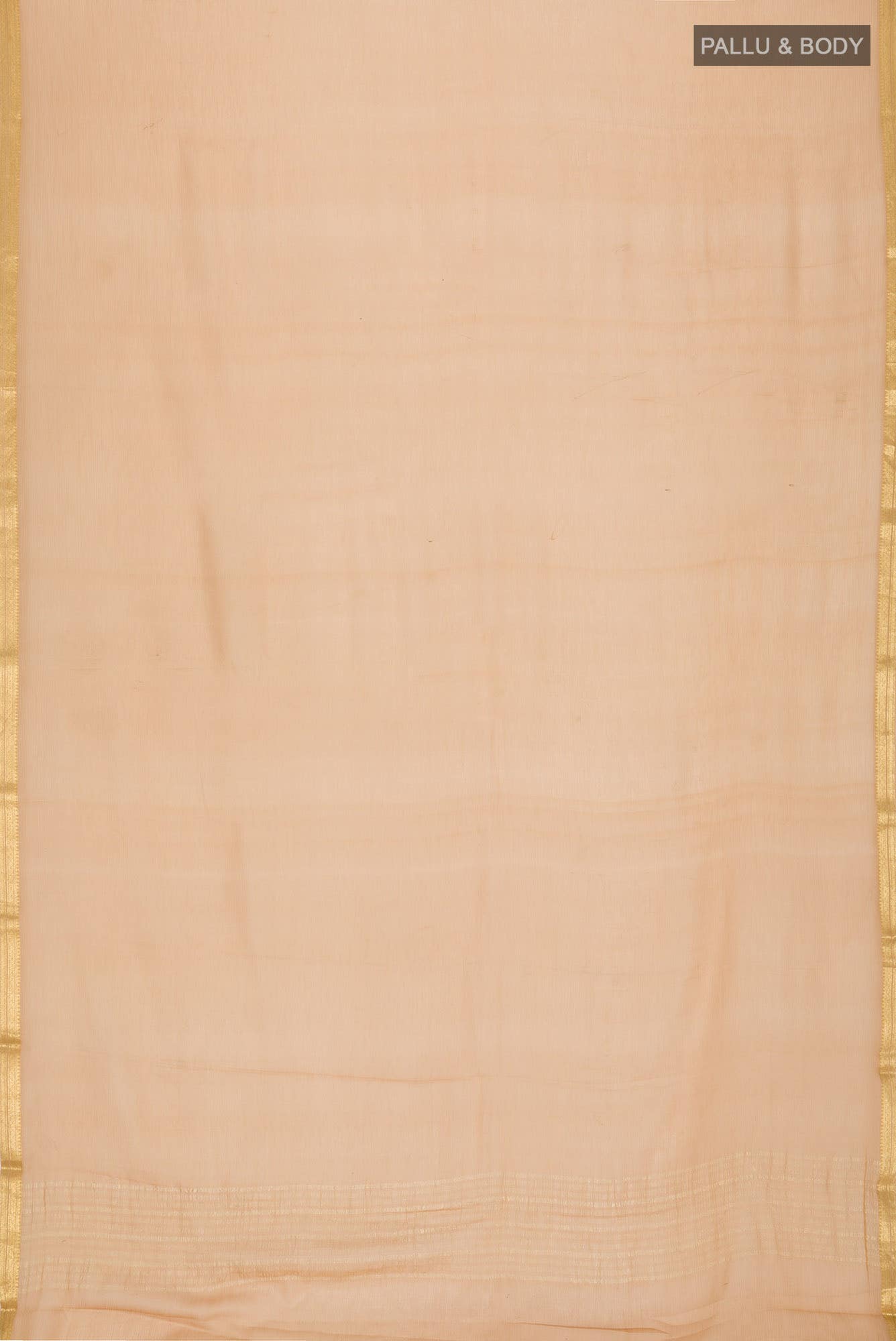 Beige Mysore Chiffon Saree - Image 3