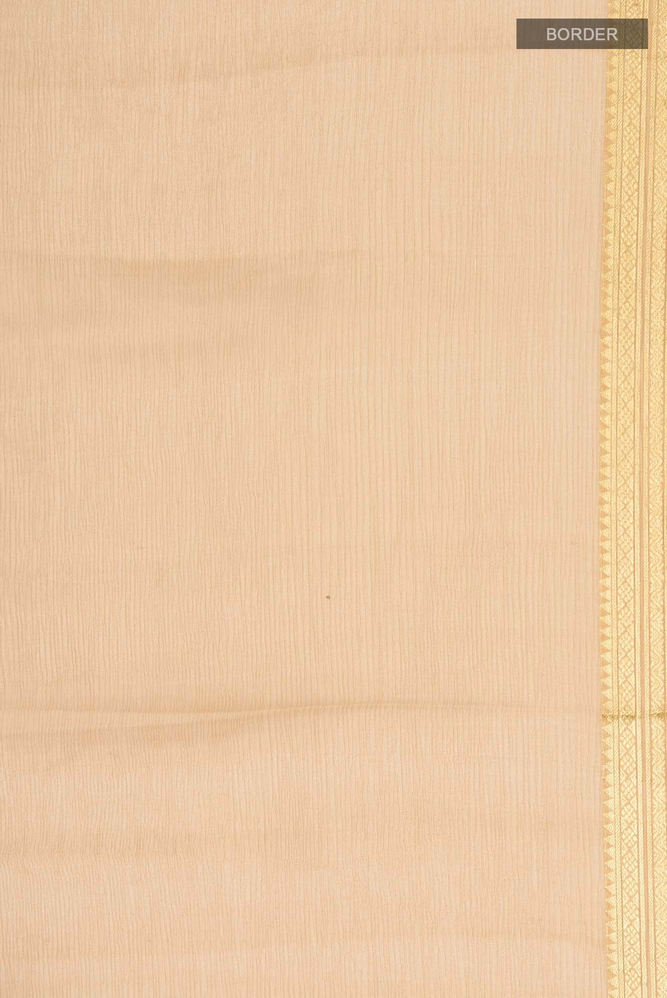 Beige Mysore Chiffon Saree - Image 4