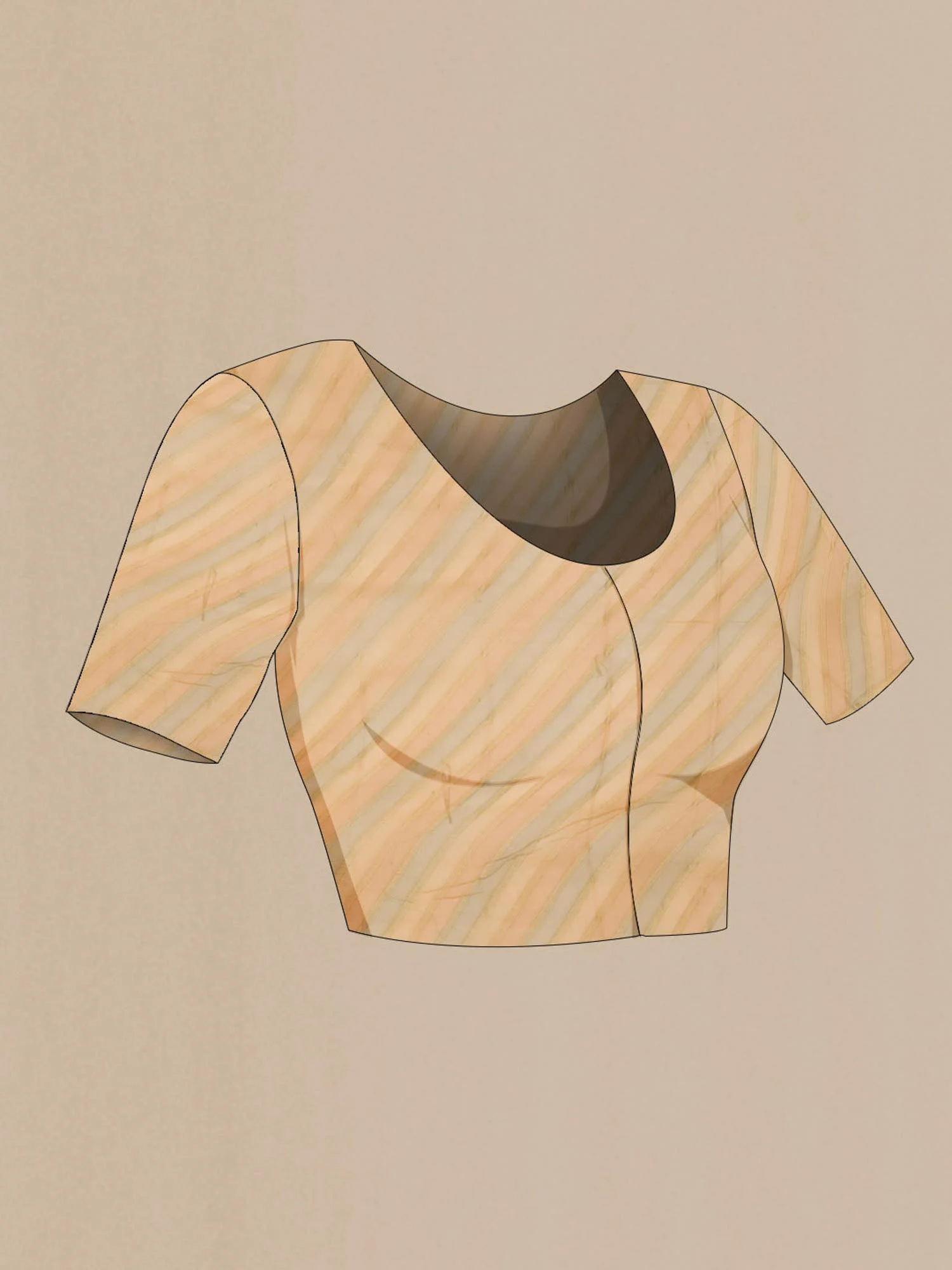 Beige Mysore Chiffon Saree - Image 5