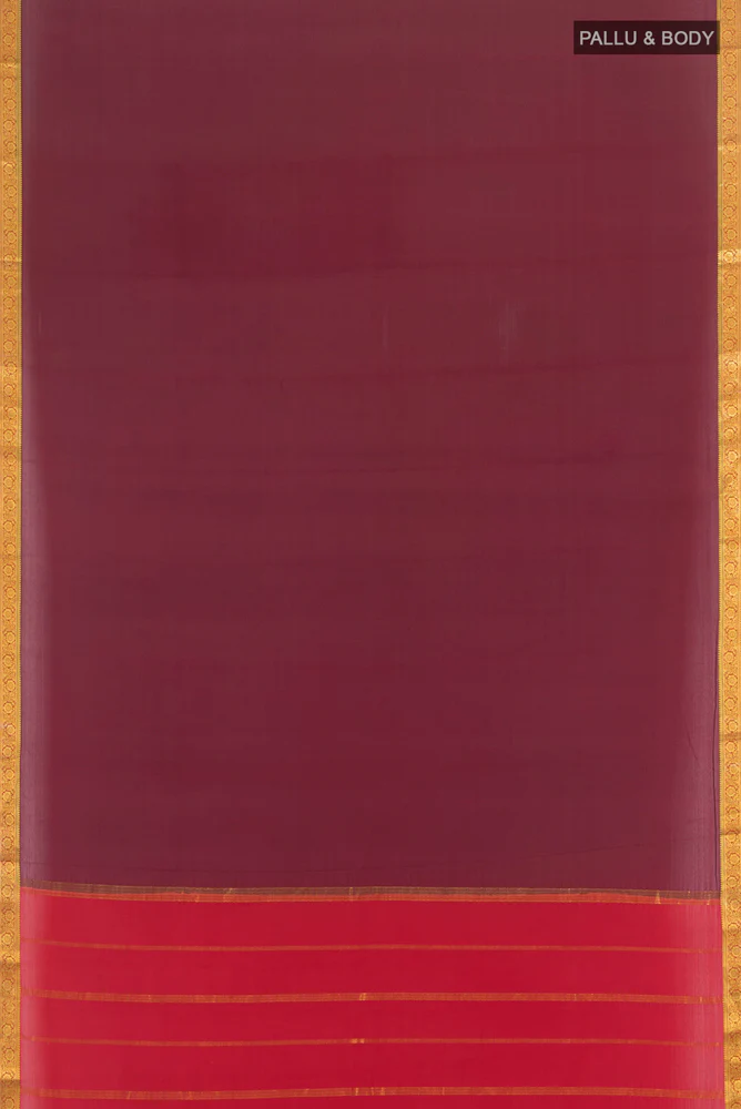 Coffee Brown Mysore Crepe Saree - Image 5
