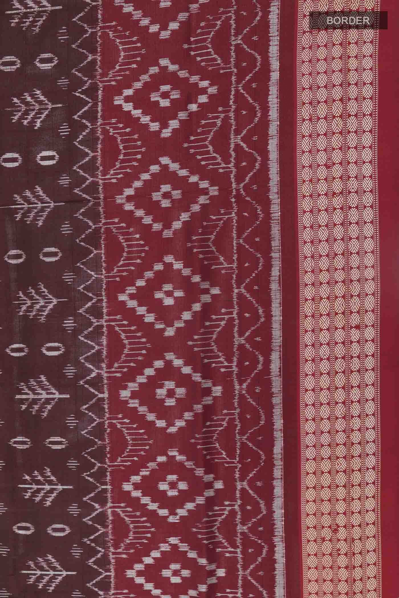 Brown Orissa Silk Saree - Image 3